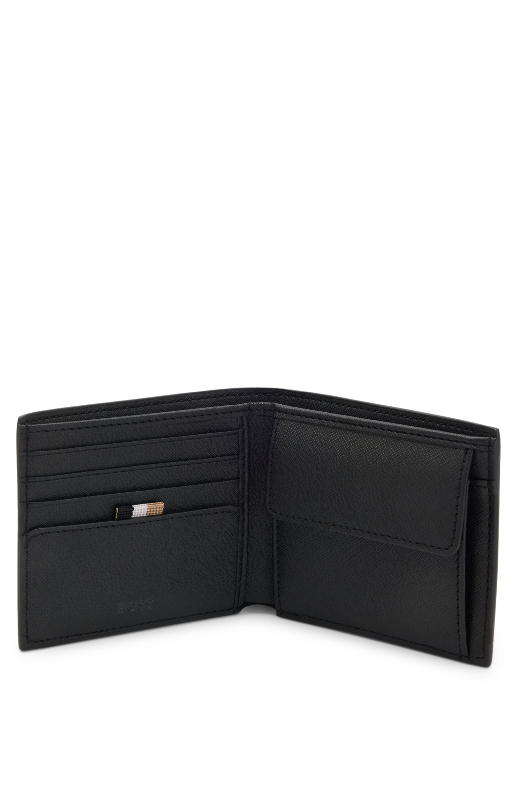Wallet with silver-foil logo