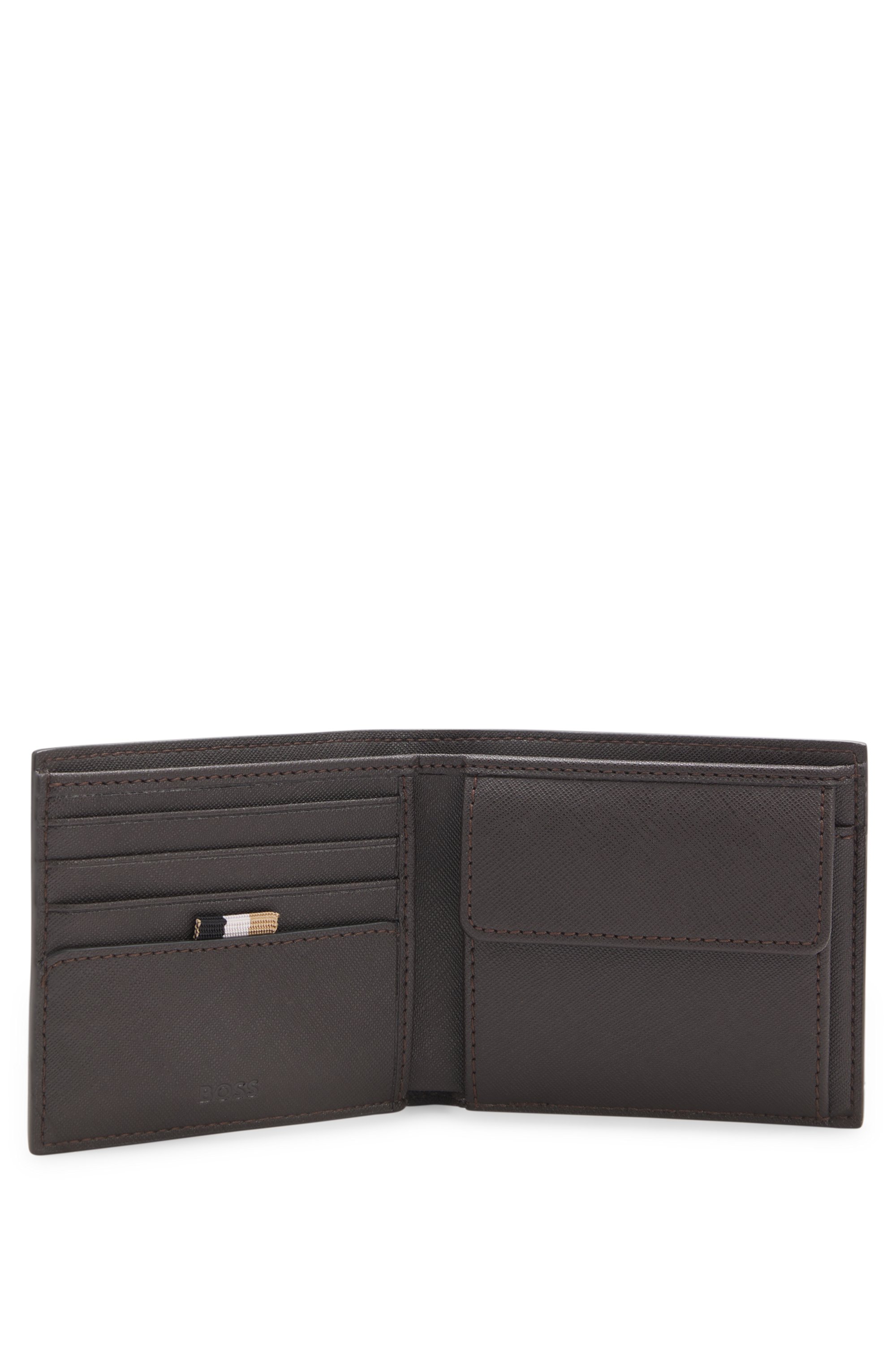 Wallet with silver-foil logo