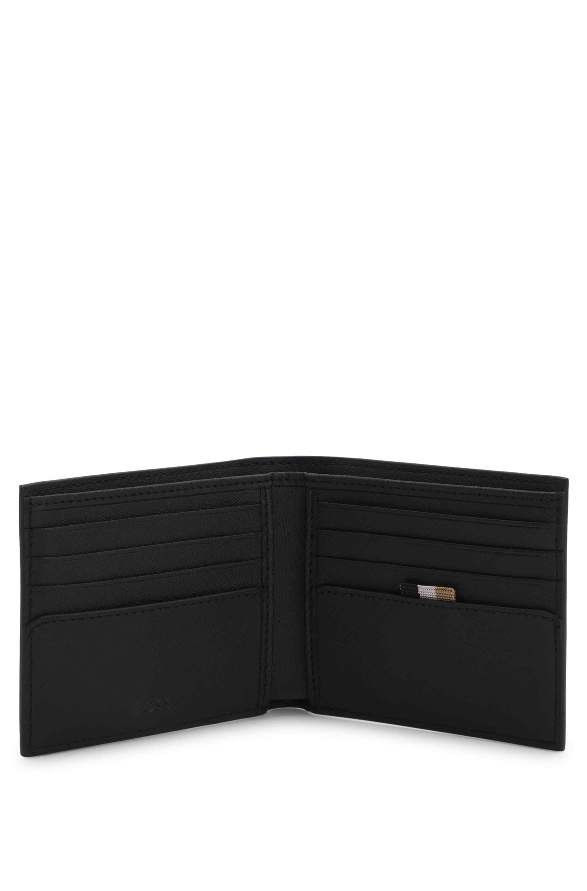 Billfold wallet with foil-embossed logo