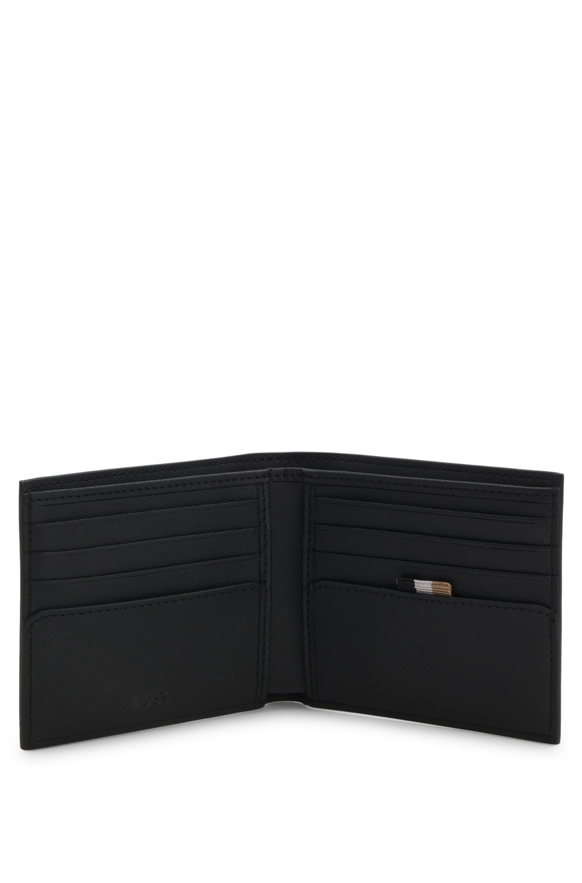 Billfold wallet with foil-embossed logo