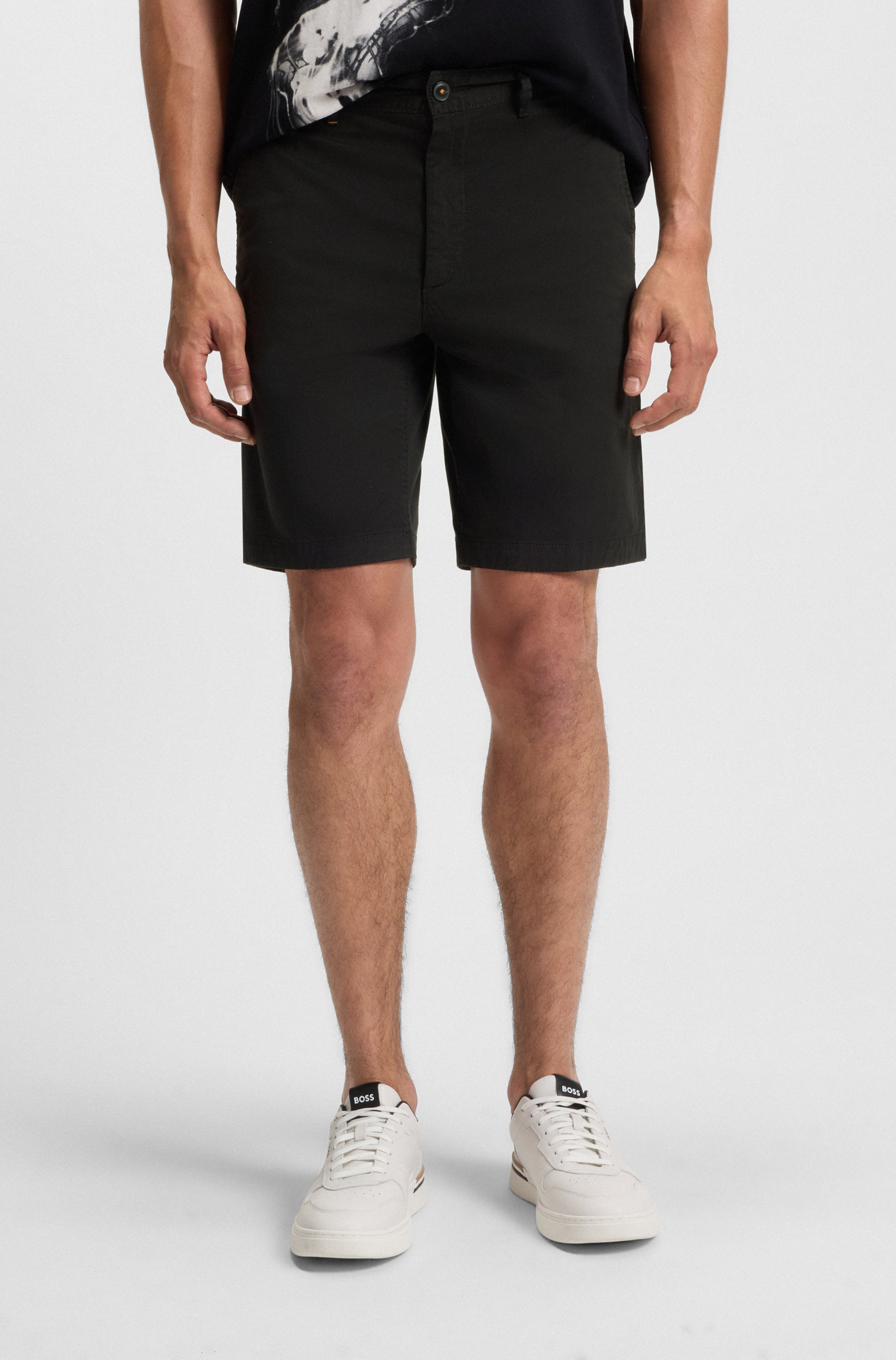 Slim-fit shorts in stretch-cotton twill