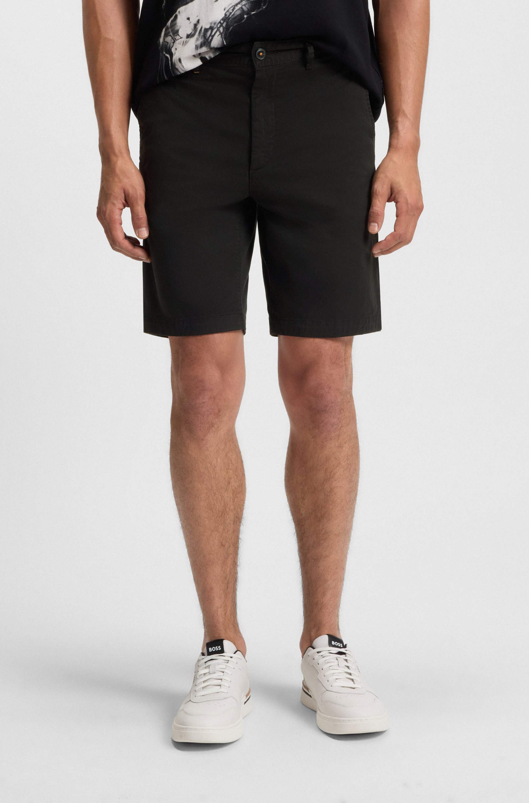 Slim-fit shorts in stretch-cotton twill