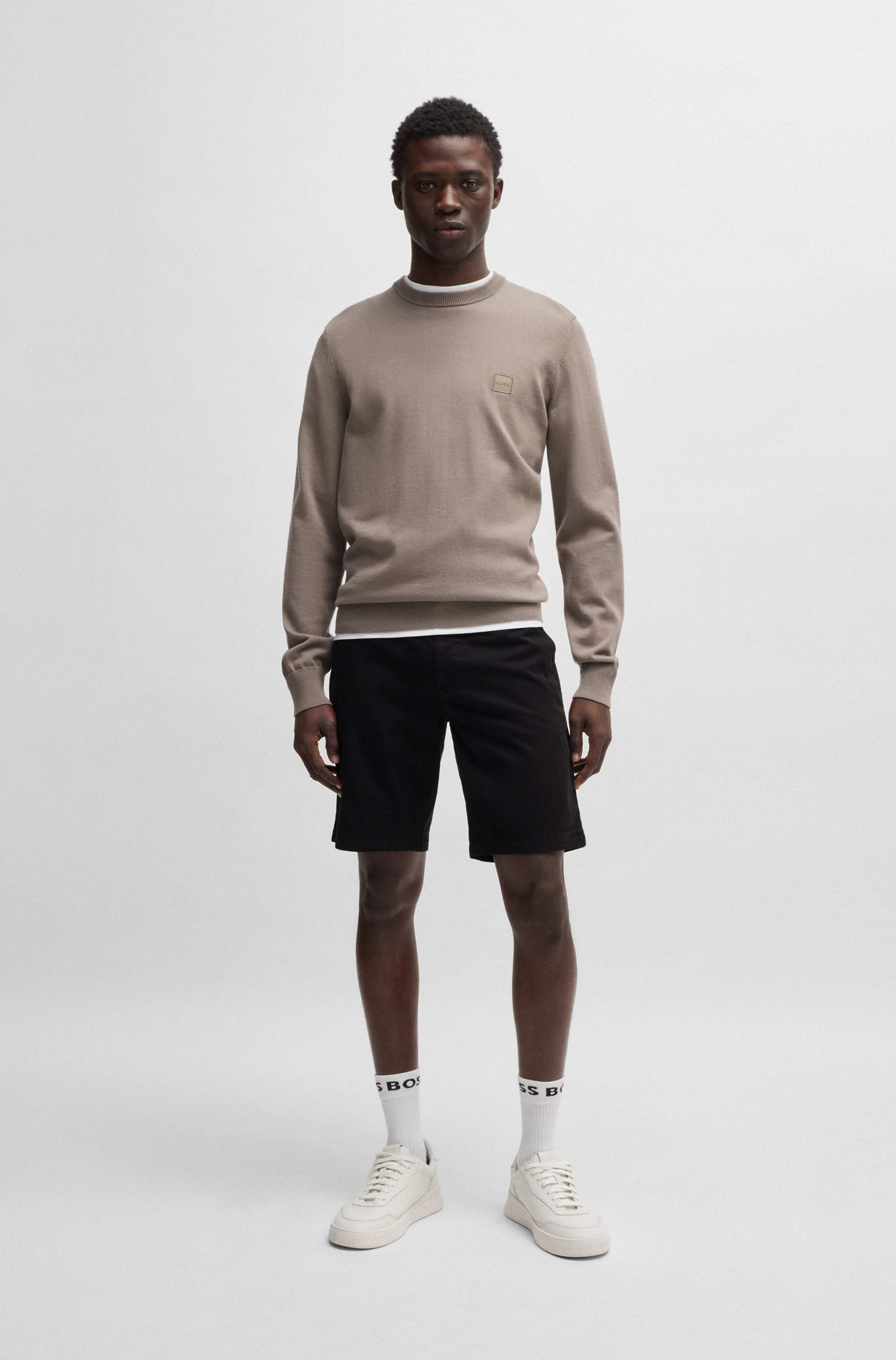 Slim-fit shorts in stretch-cotton twill