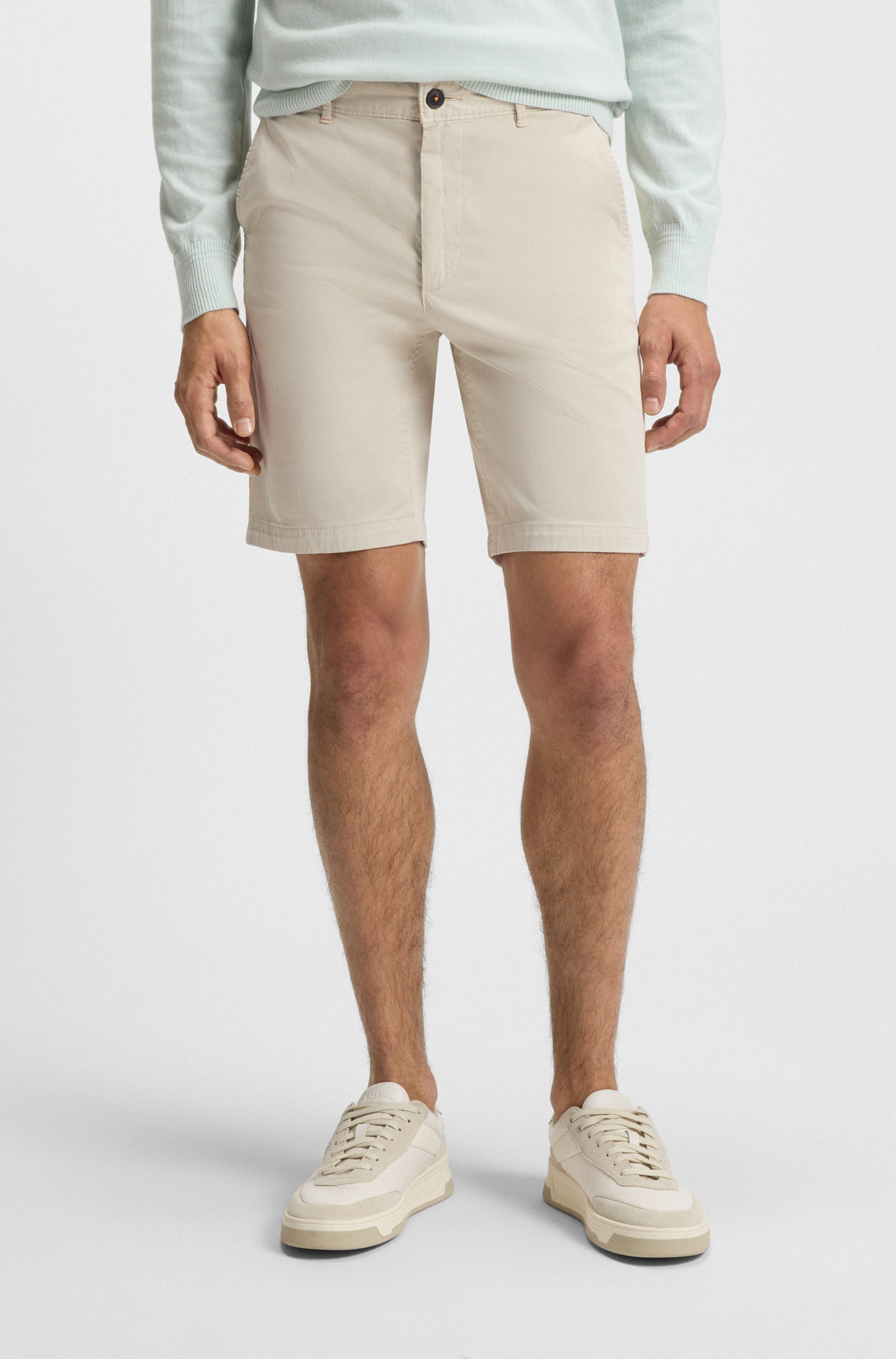 Slim-fit shorts in stretch-cotton twill