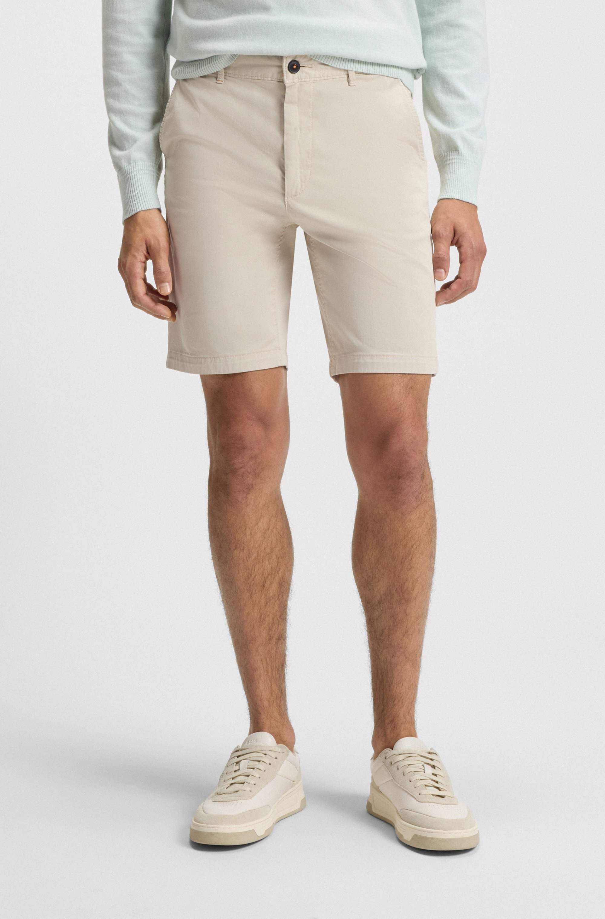 Slim-fit shorts in stretch-cotton twill