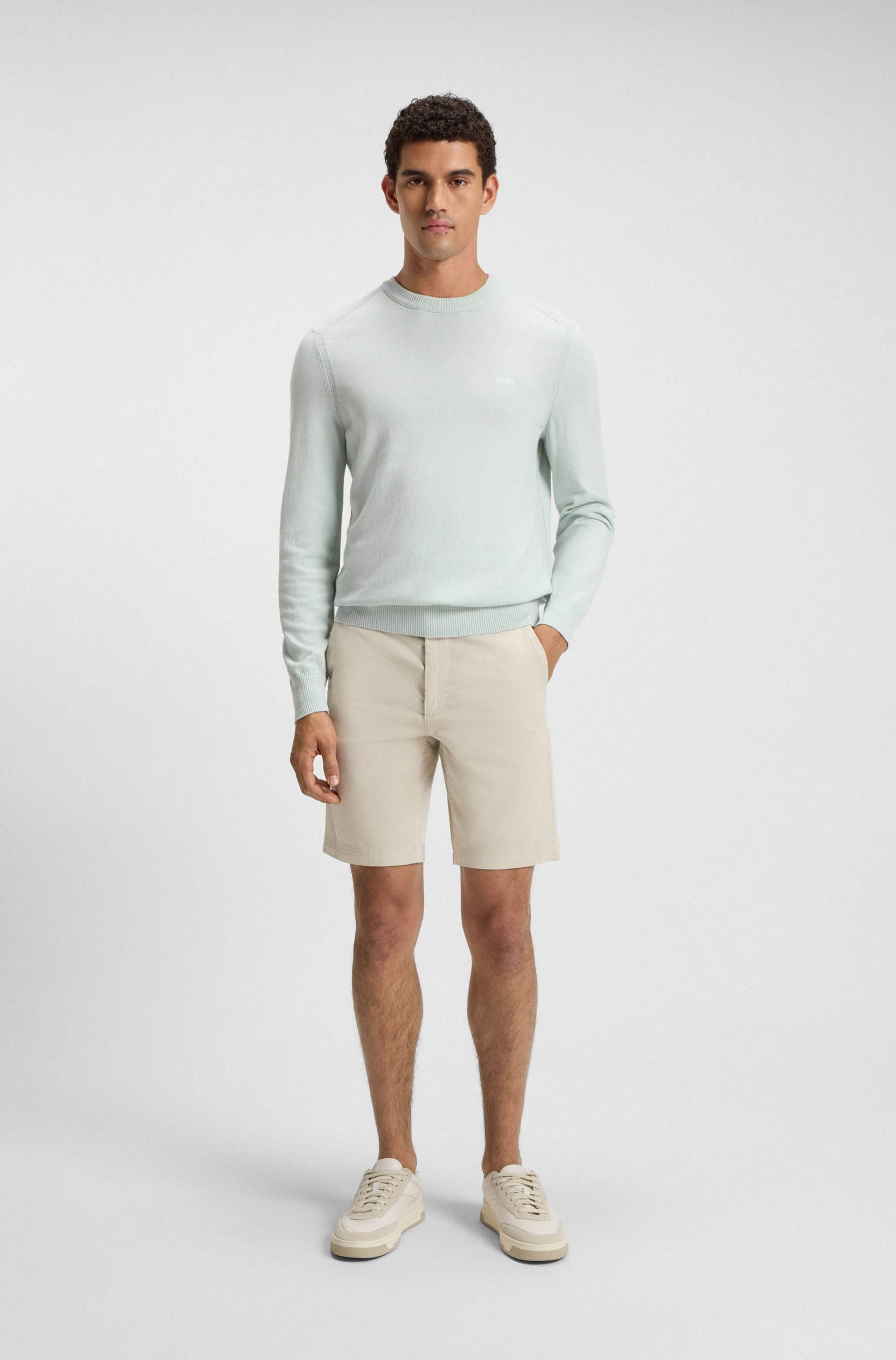 Slim-fit shorts in stretch-cotton twill