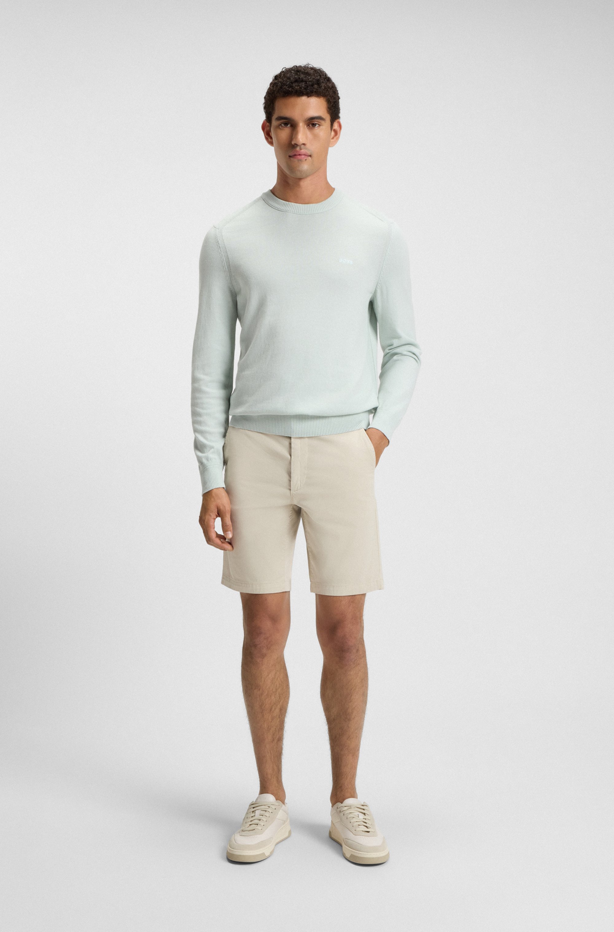 Slim-fit shorts in stretch-cotton twill