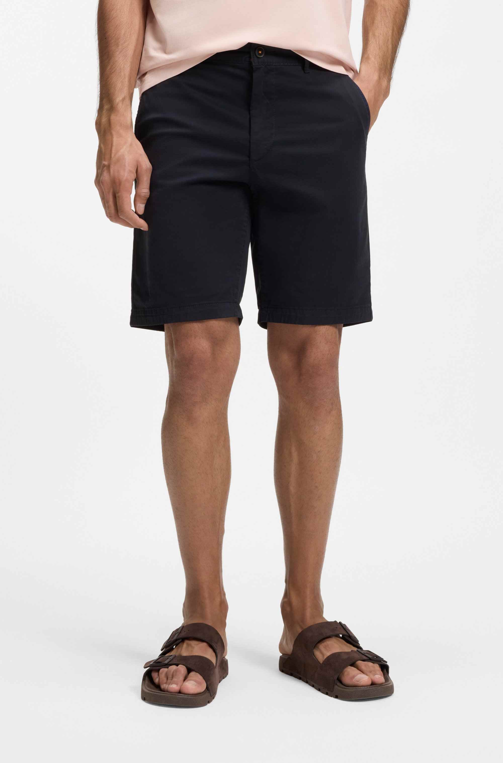 Slim-fit shorts in stretch-cotton twill