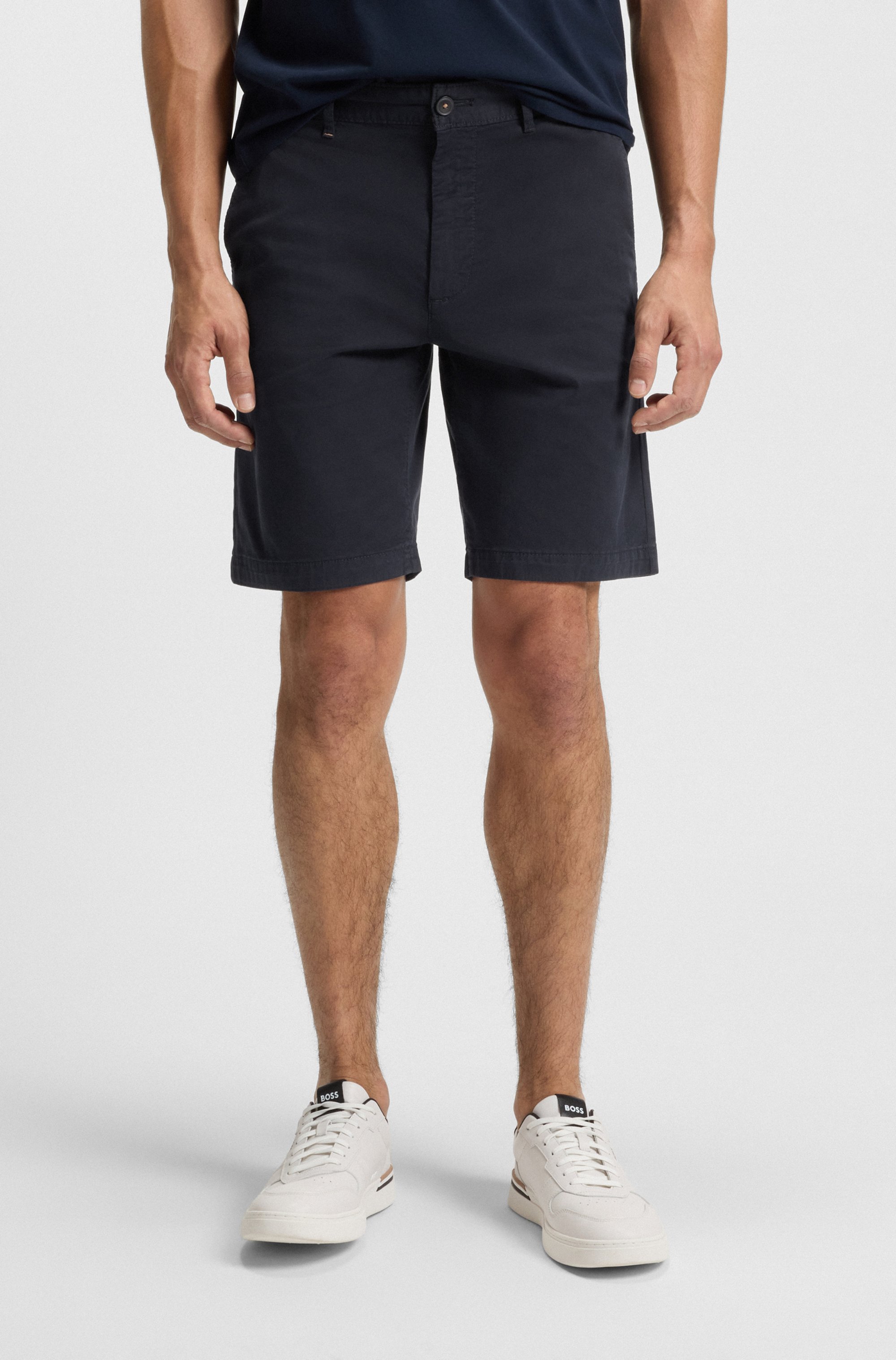 Slim-fit shorts in stretch-cotton twill