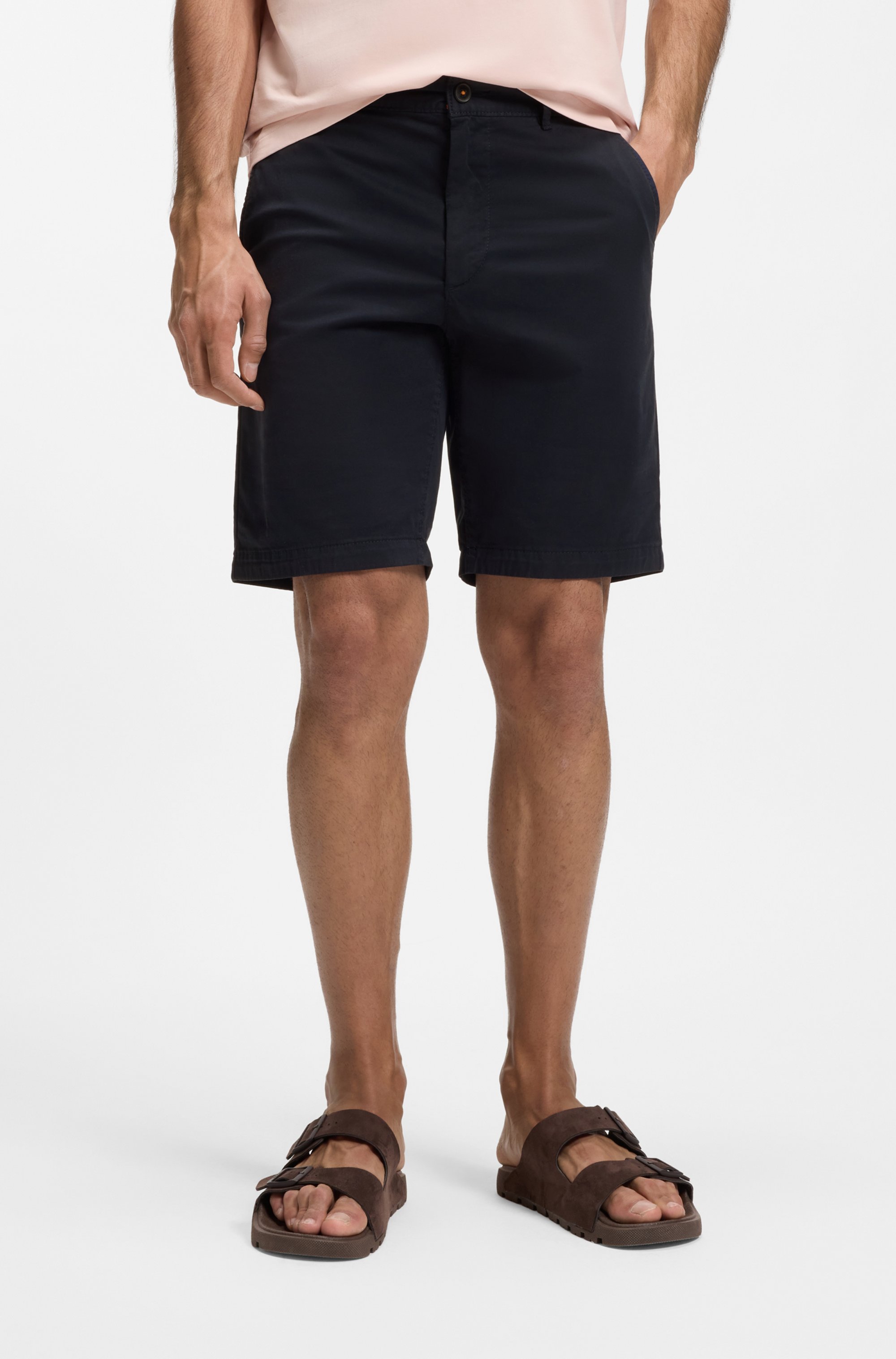 Slim-fit shorts in stretch-cotton twill