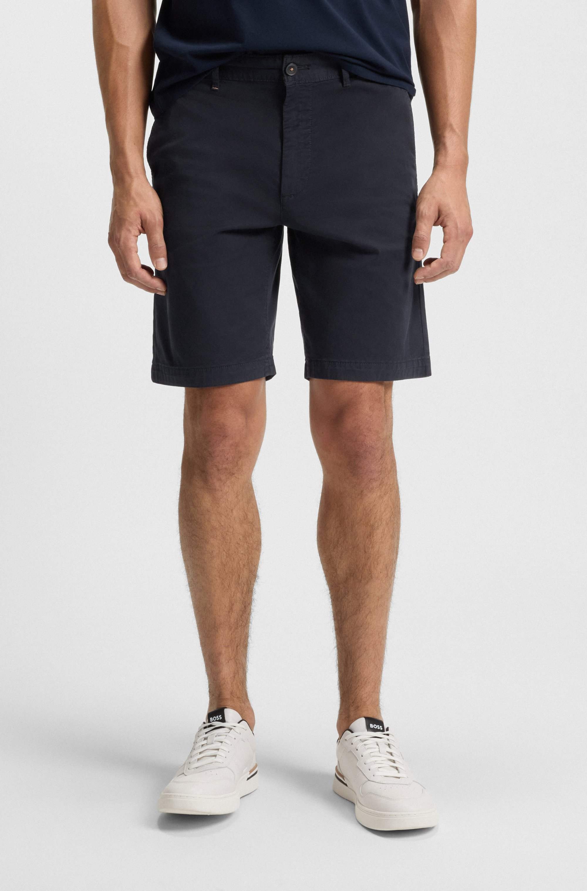 Slim-fit shorts in stretch-cotton twill