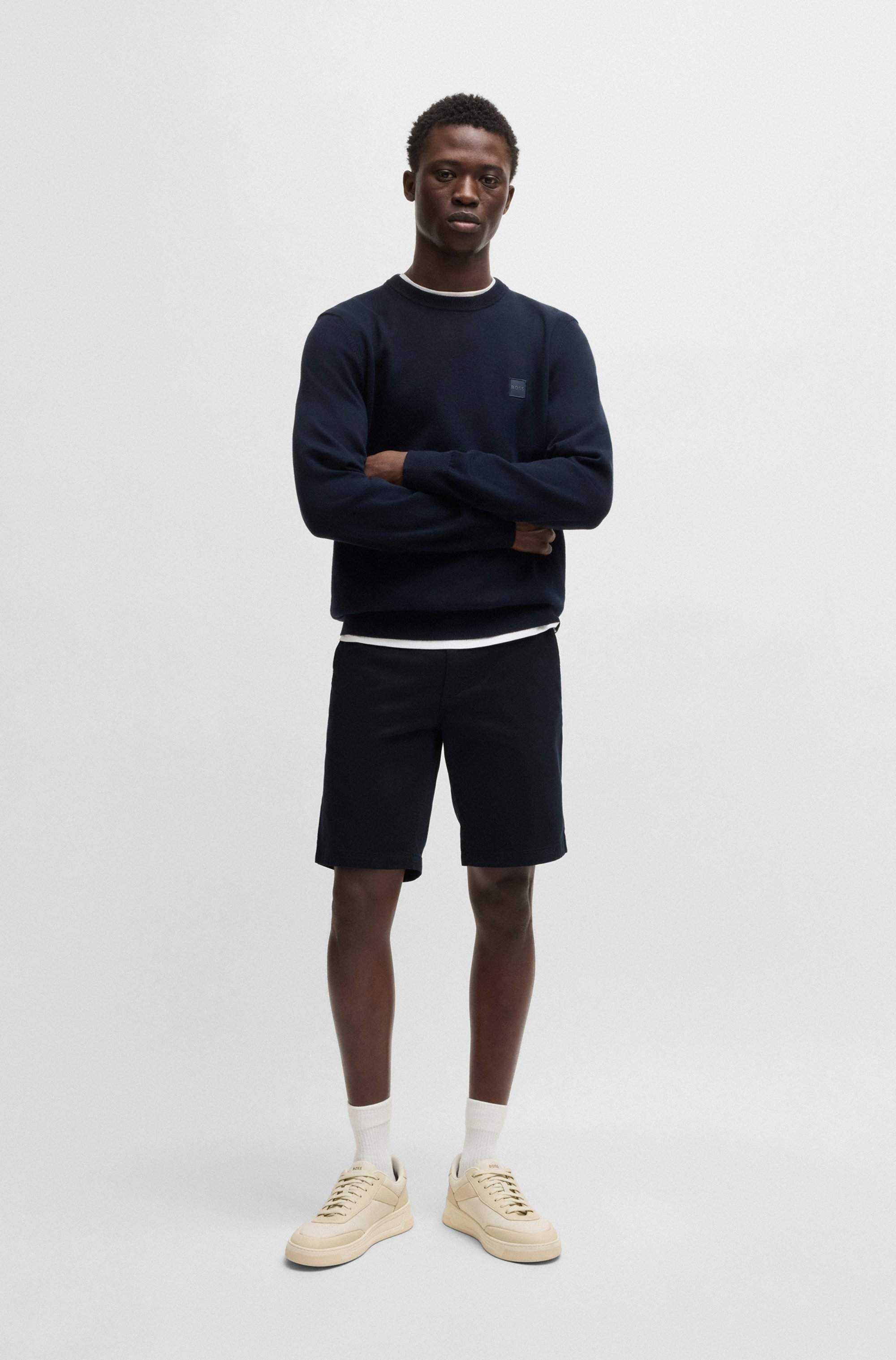 Slim-fit shorts in stretch-cotton twill