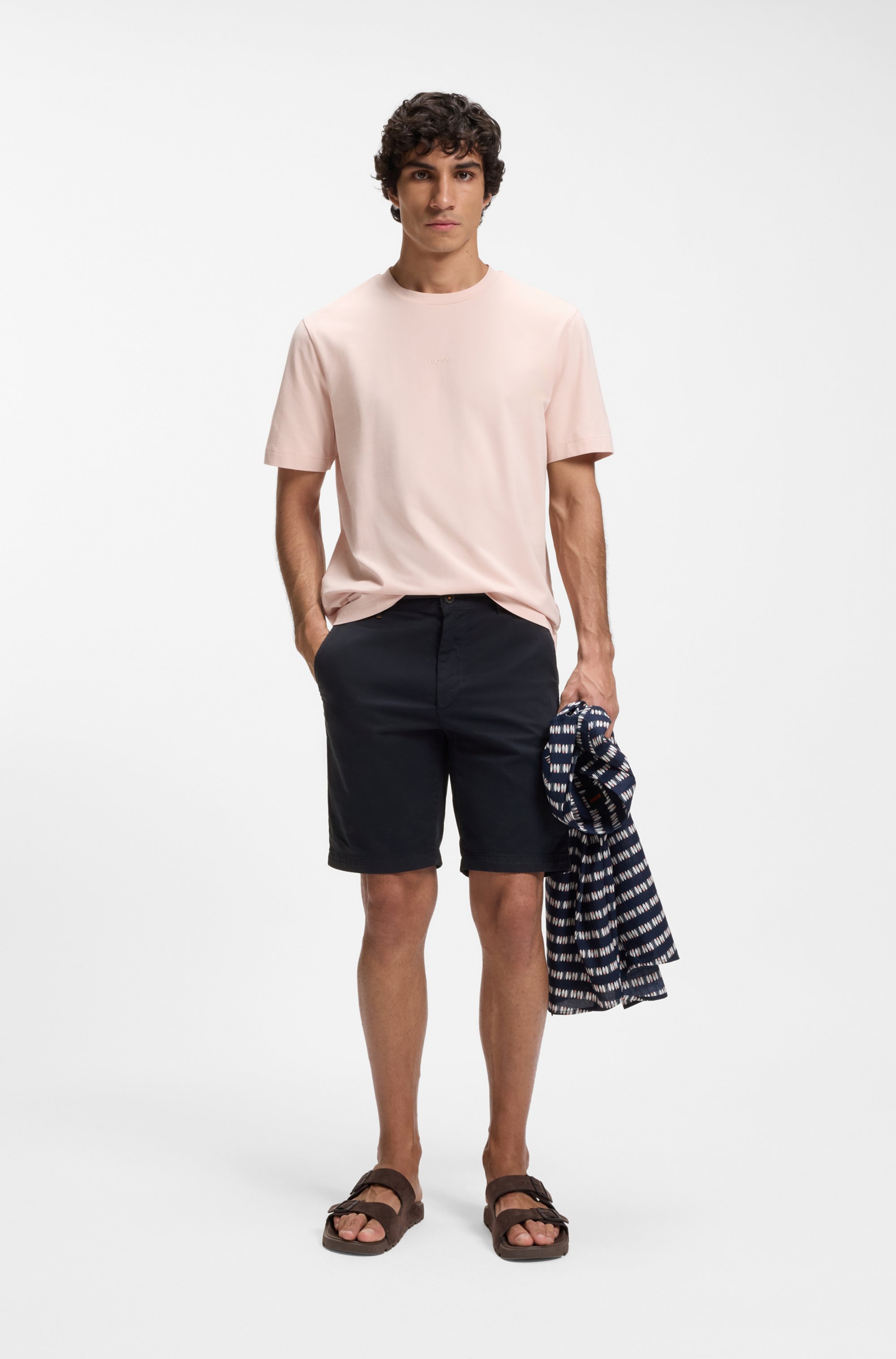 Slim-fit shorts in stretch-cotton twill