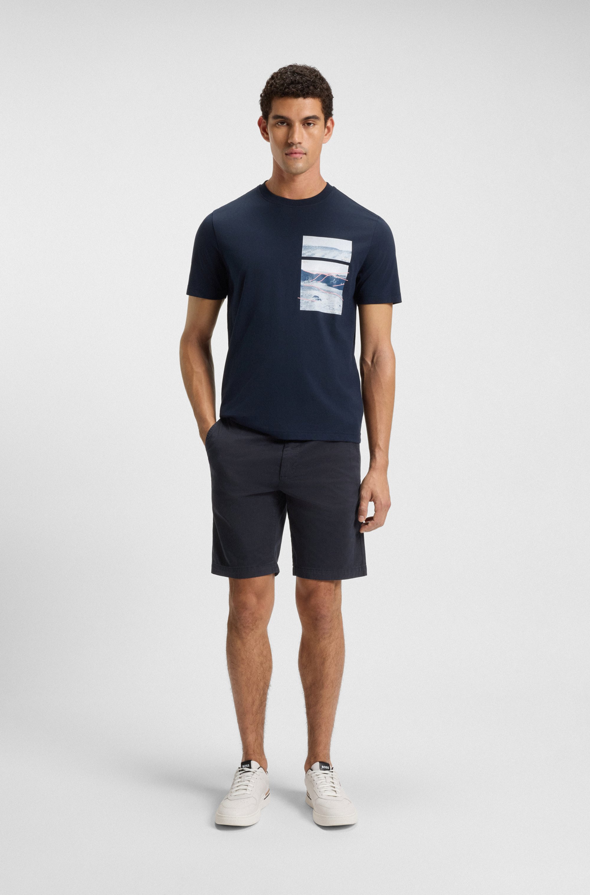 Slim-fit shorts in stretch-cotton twill