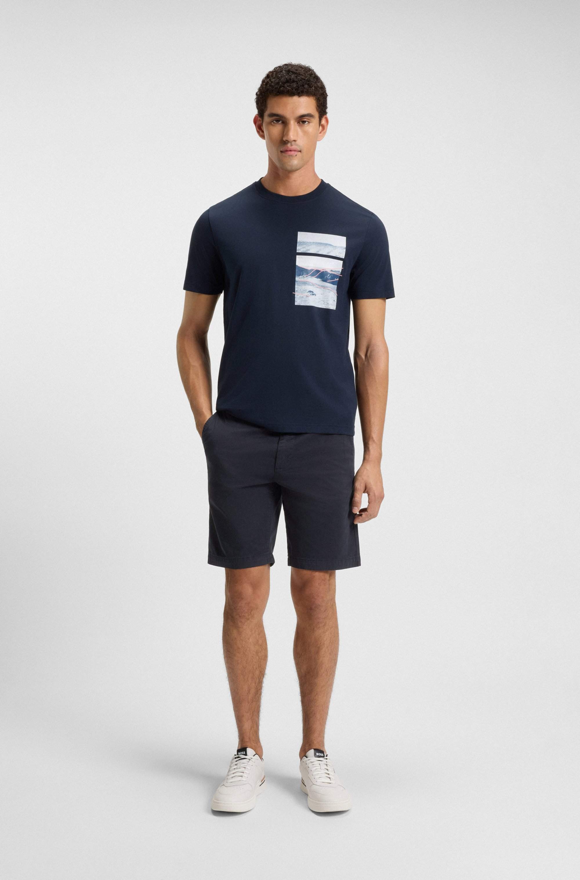 Slim-fit shorts in stretch-cotton twill