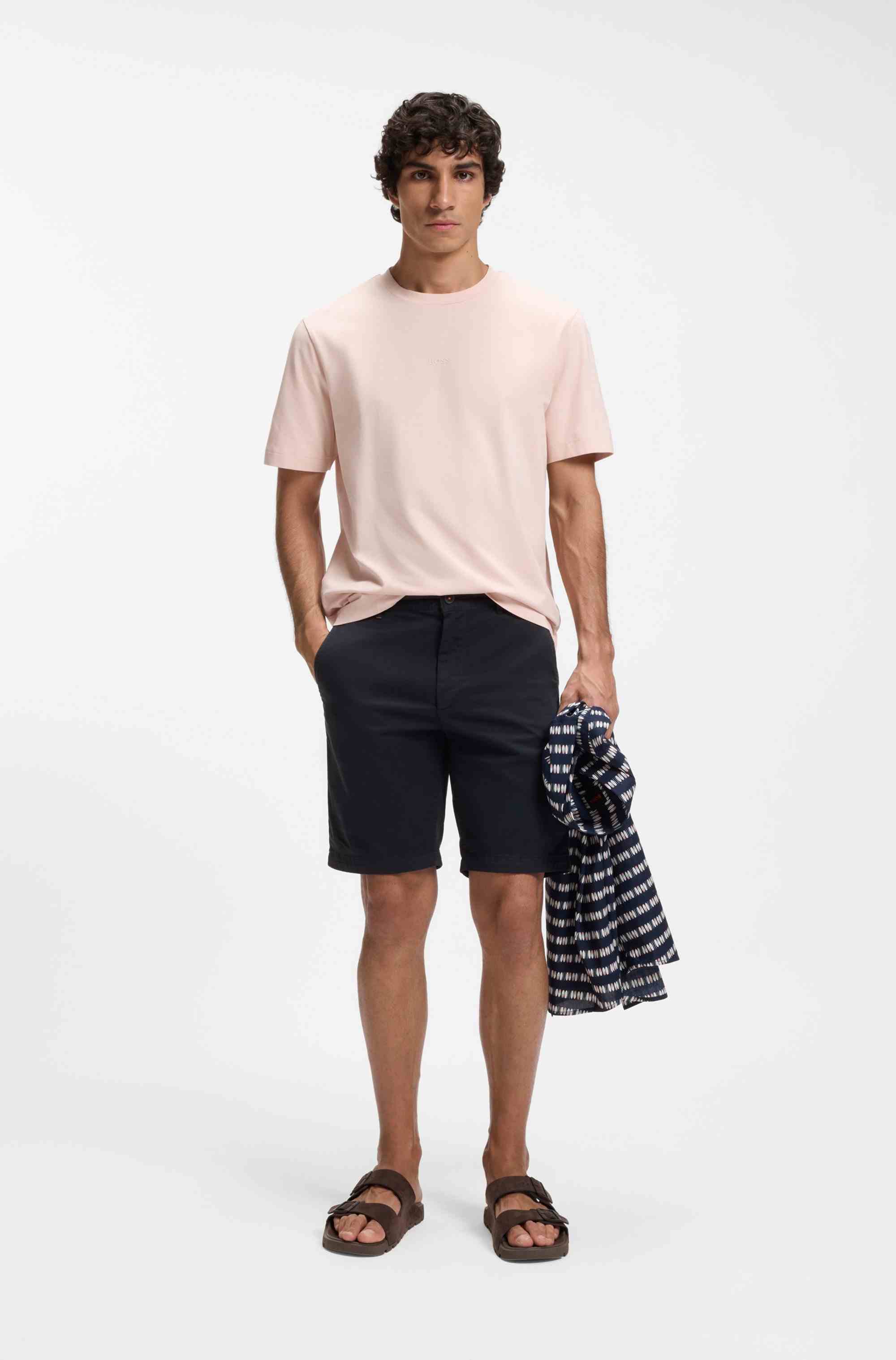 Slim-fit shorts in stretch-cotton twill