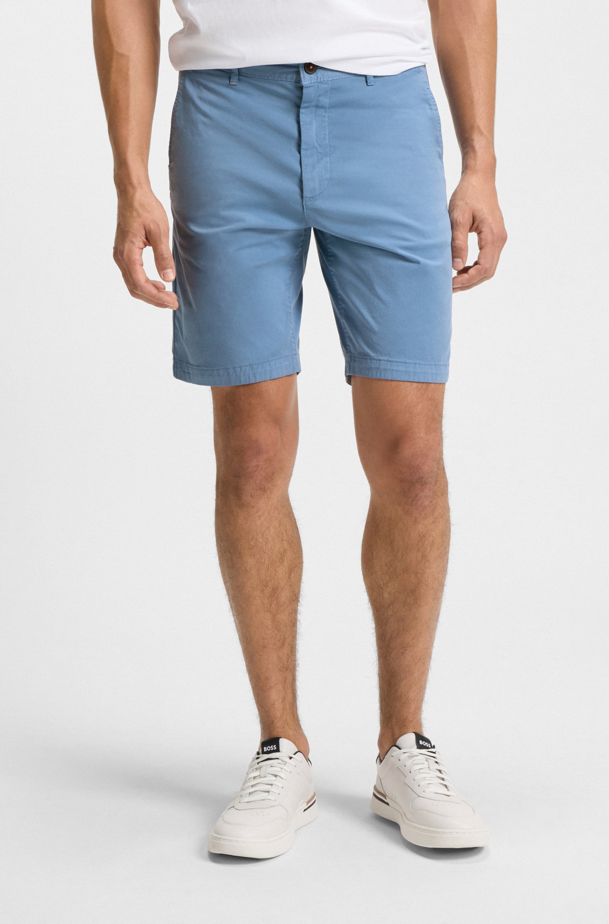 Slim-fit shorts in stretch-cotton twill
