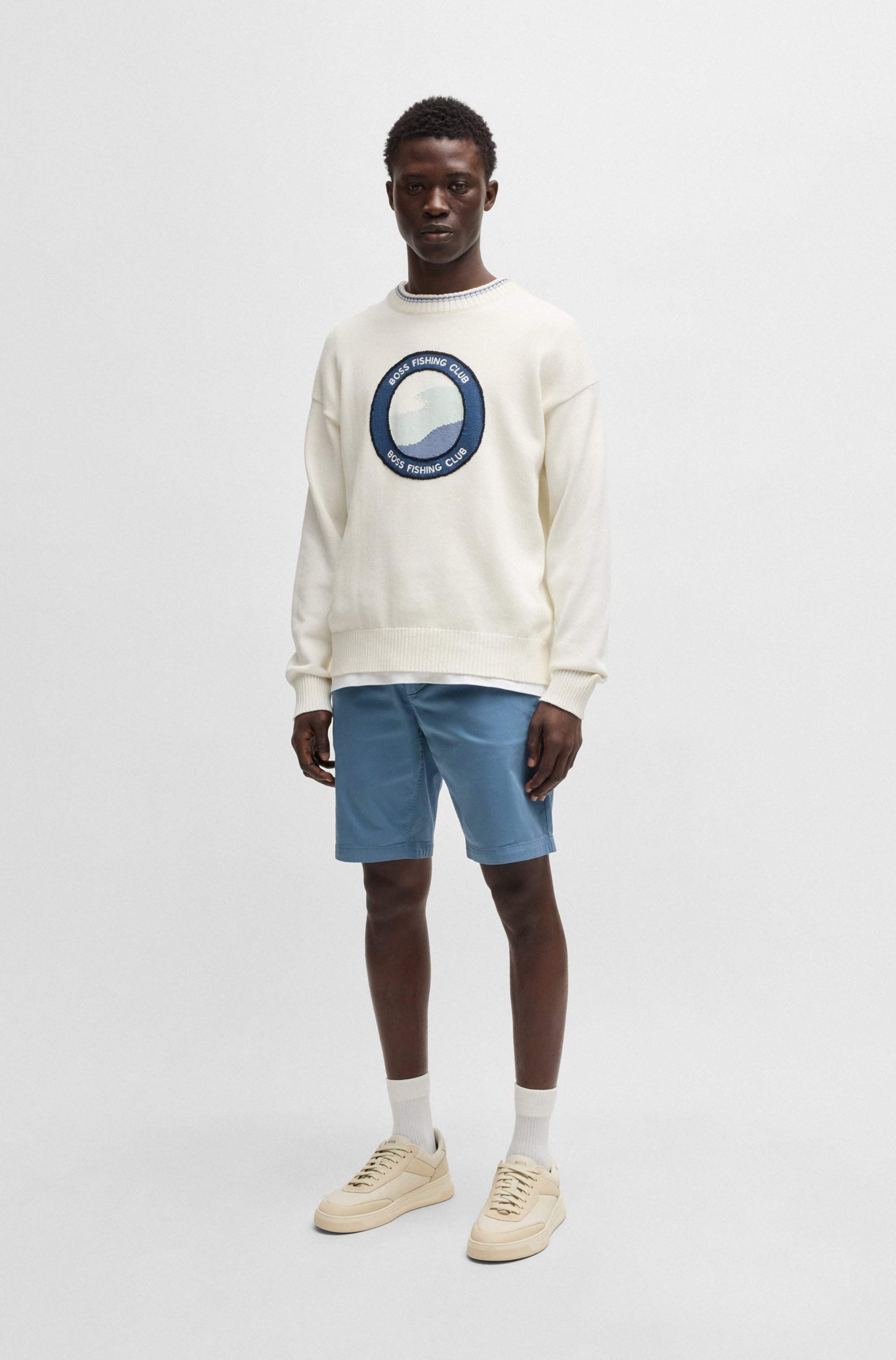 Slim-fit shorts in stretch-cotton twill