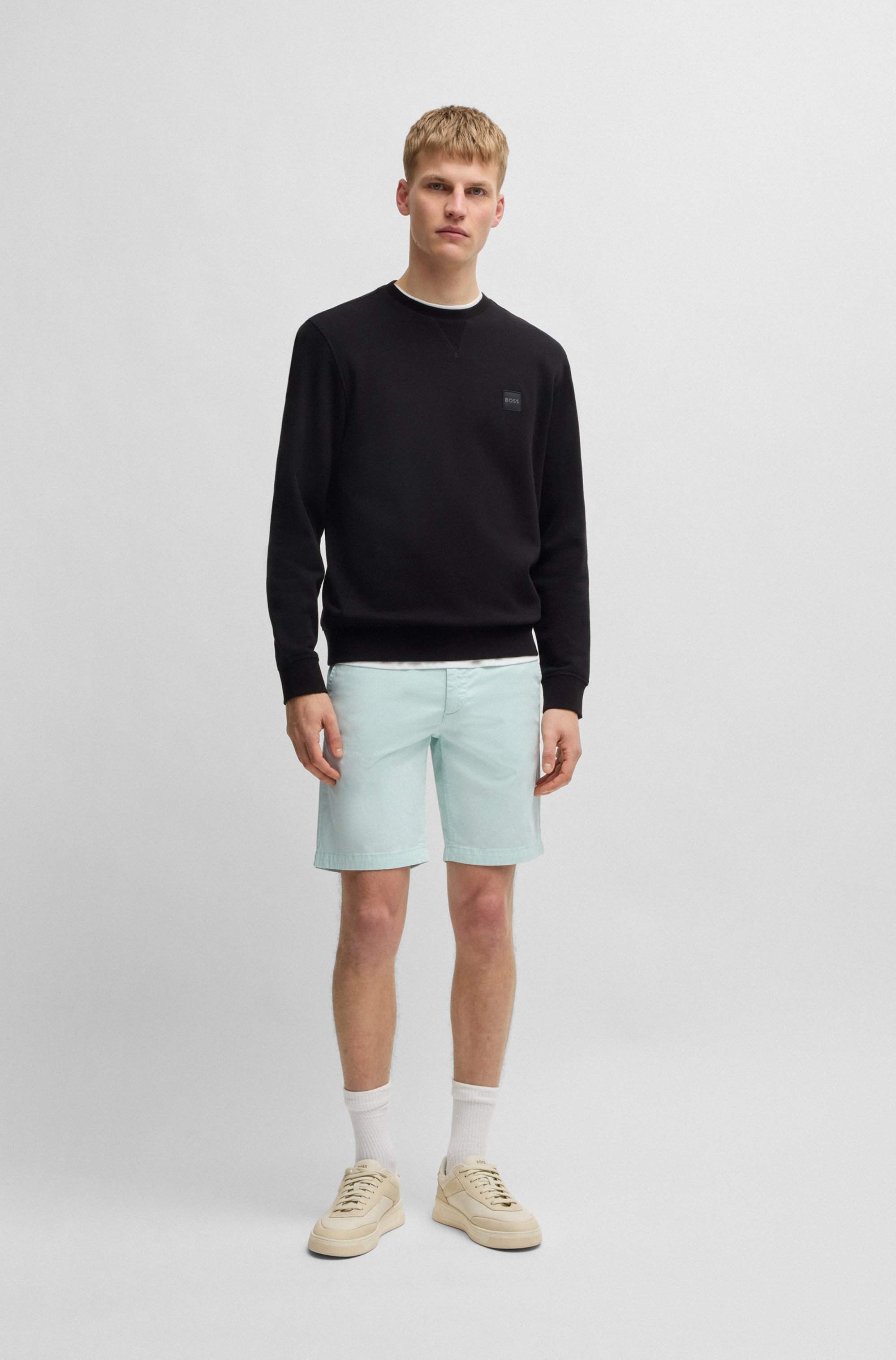 Slim-fit shorts in stretch-cotton twill