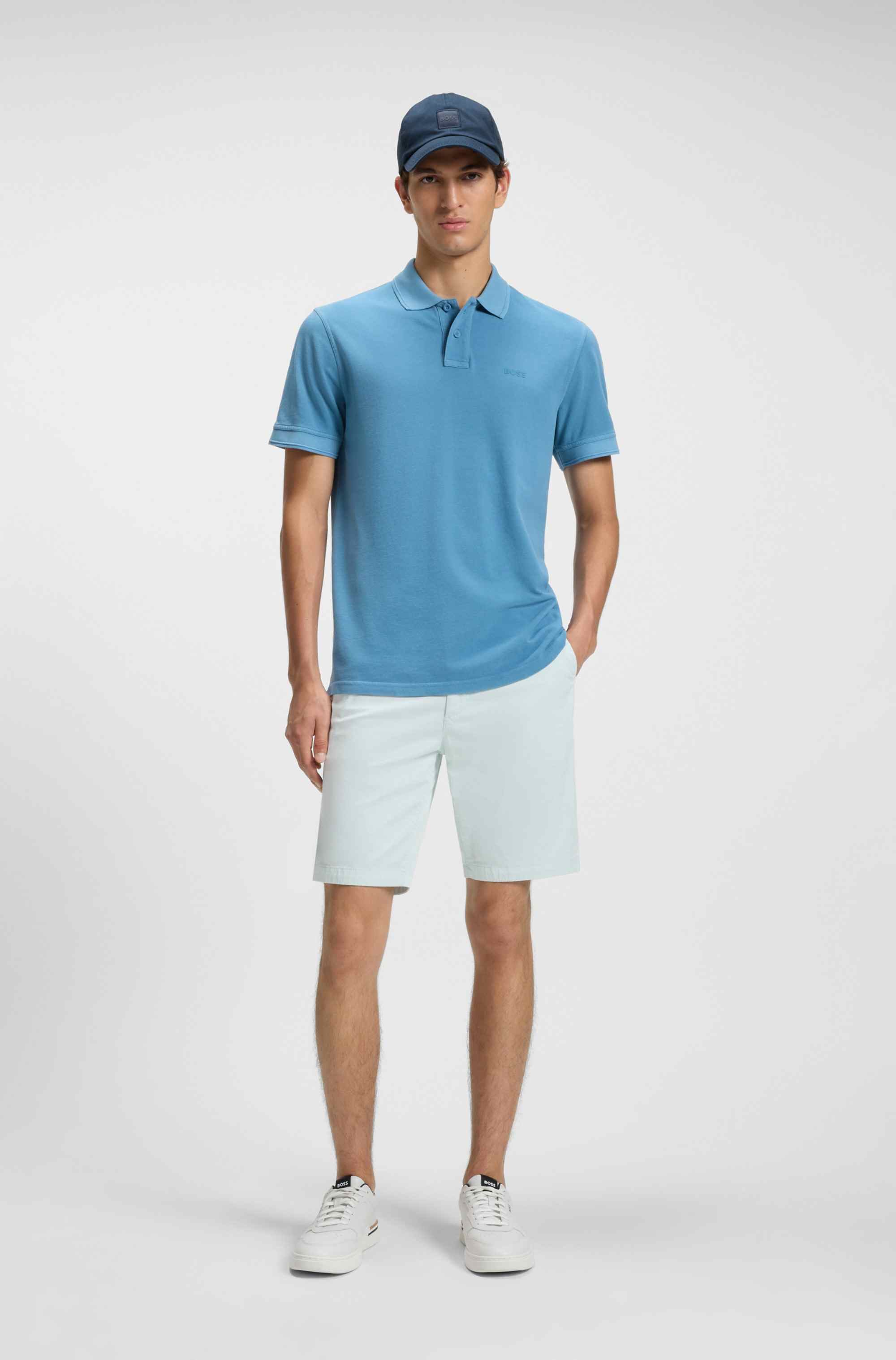 Slim-fit shorts in stretch-cotton twill
