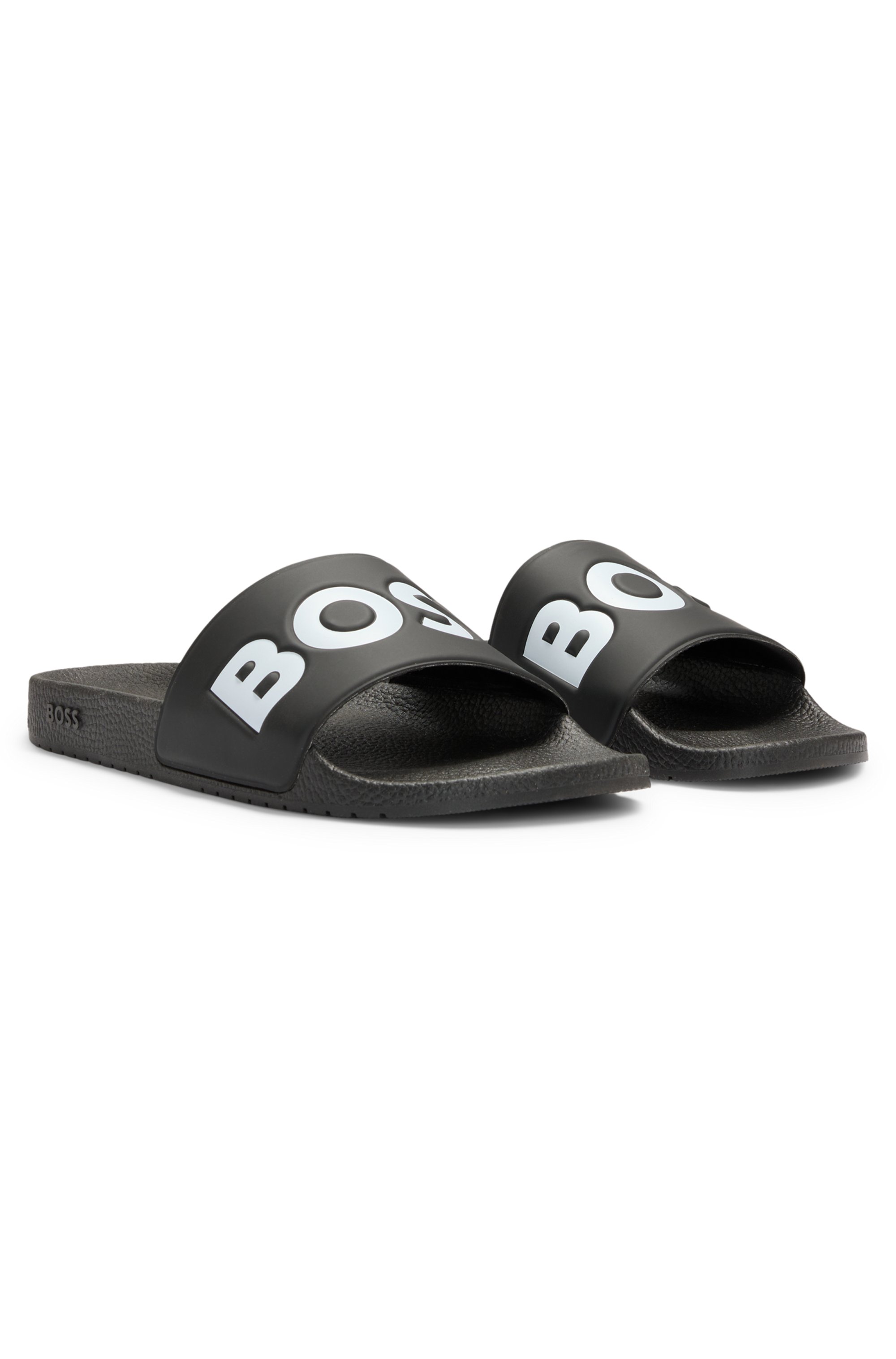 Italian-made slides with large logo detail