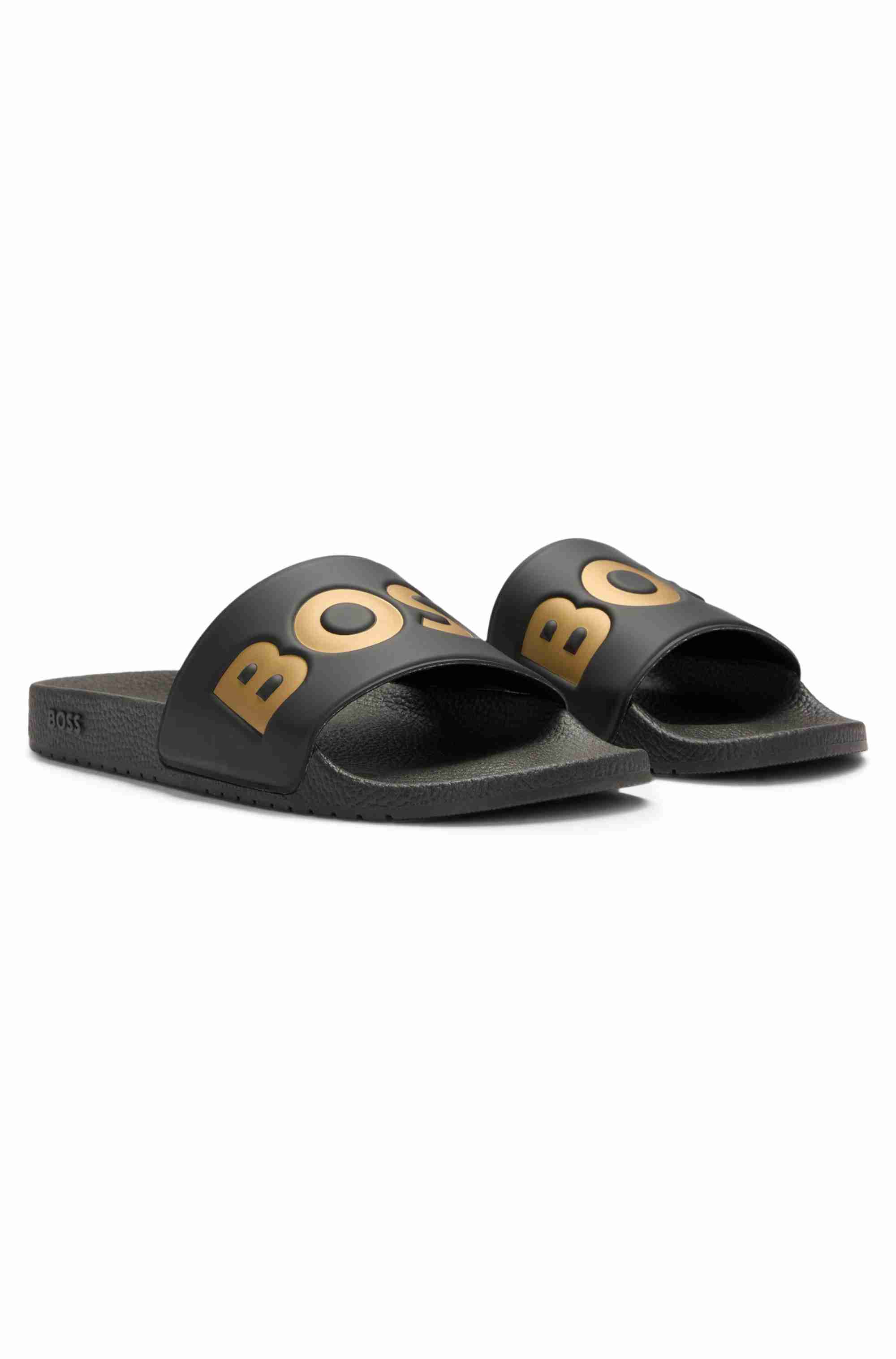 Italian-made slides with large logo detail