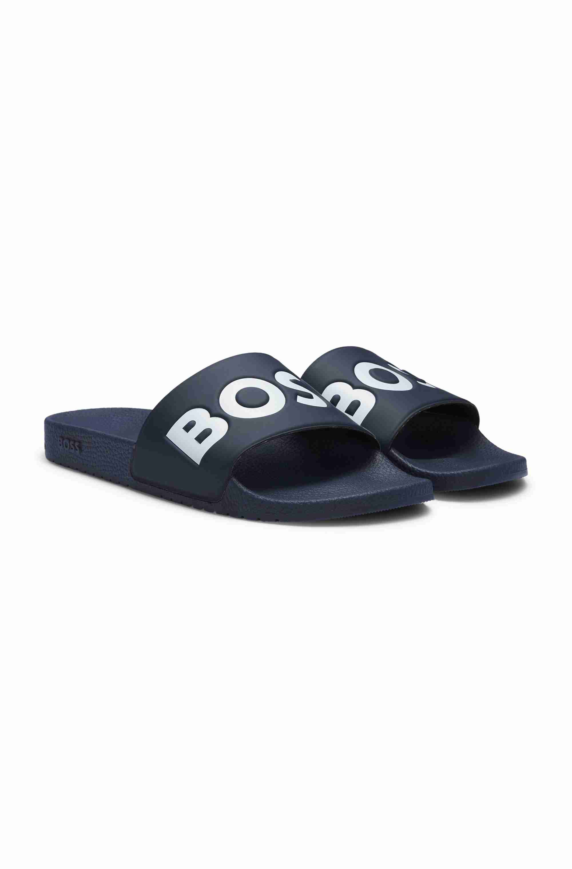 Italian-made slides with large logo detail