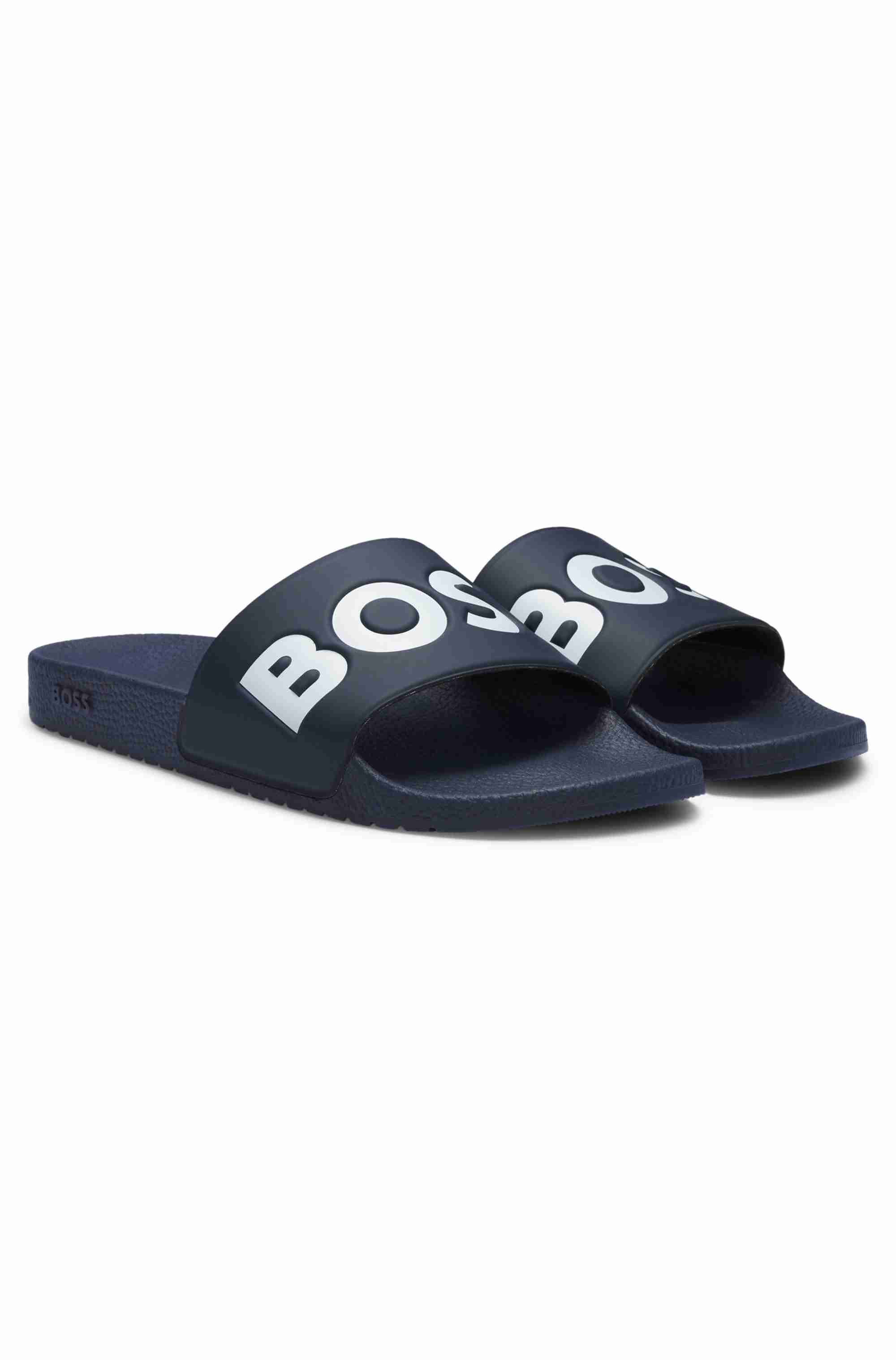 Italian-made slides with large logo detail