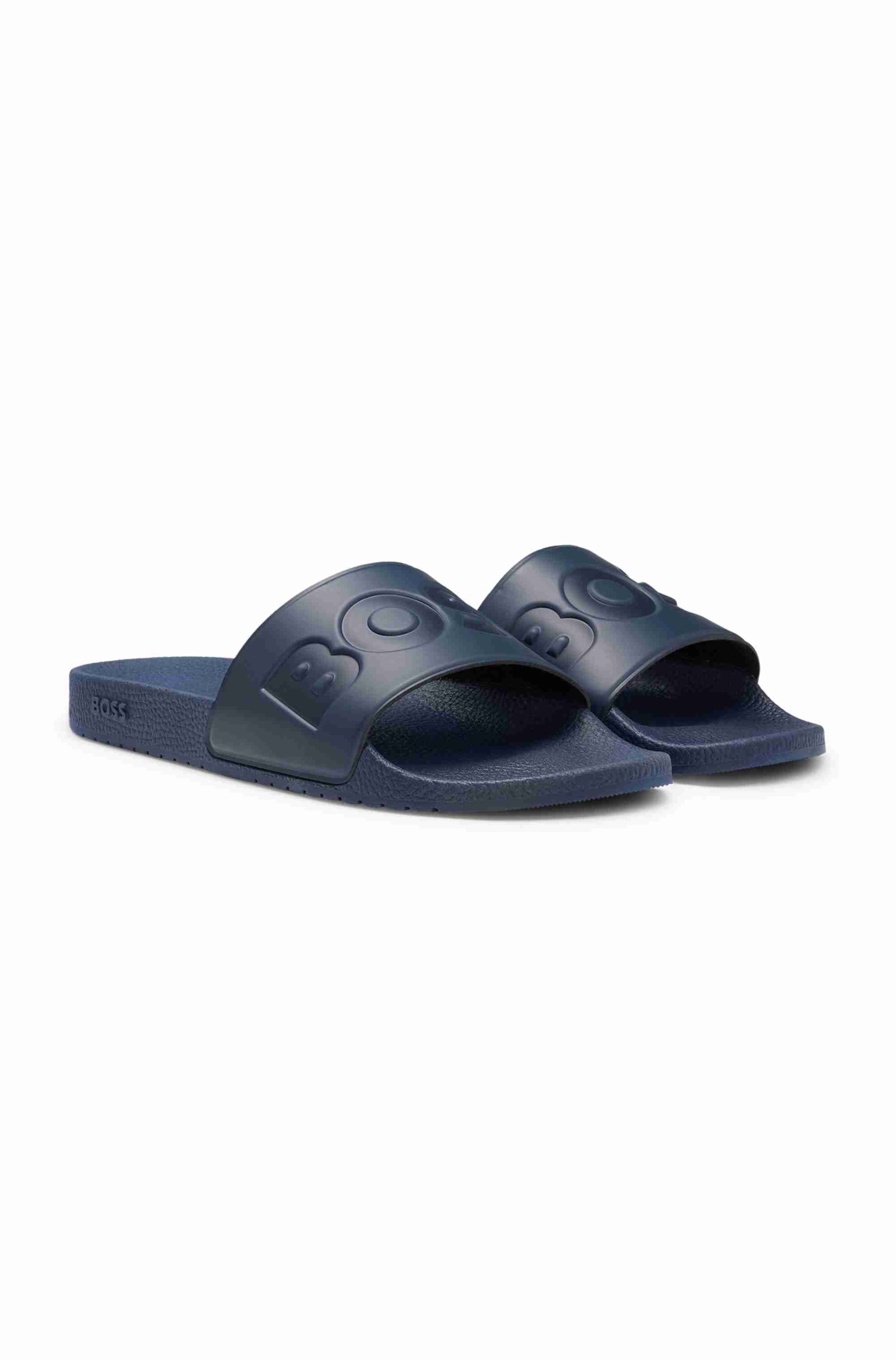 Italian-made slides with large logo detail