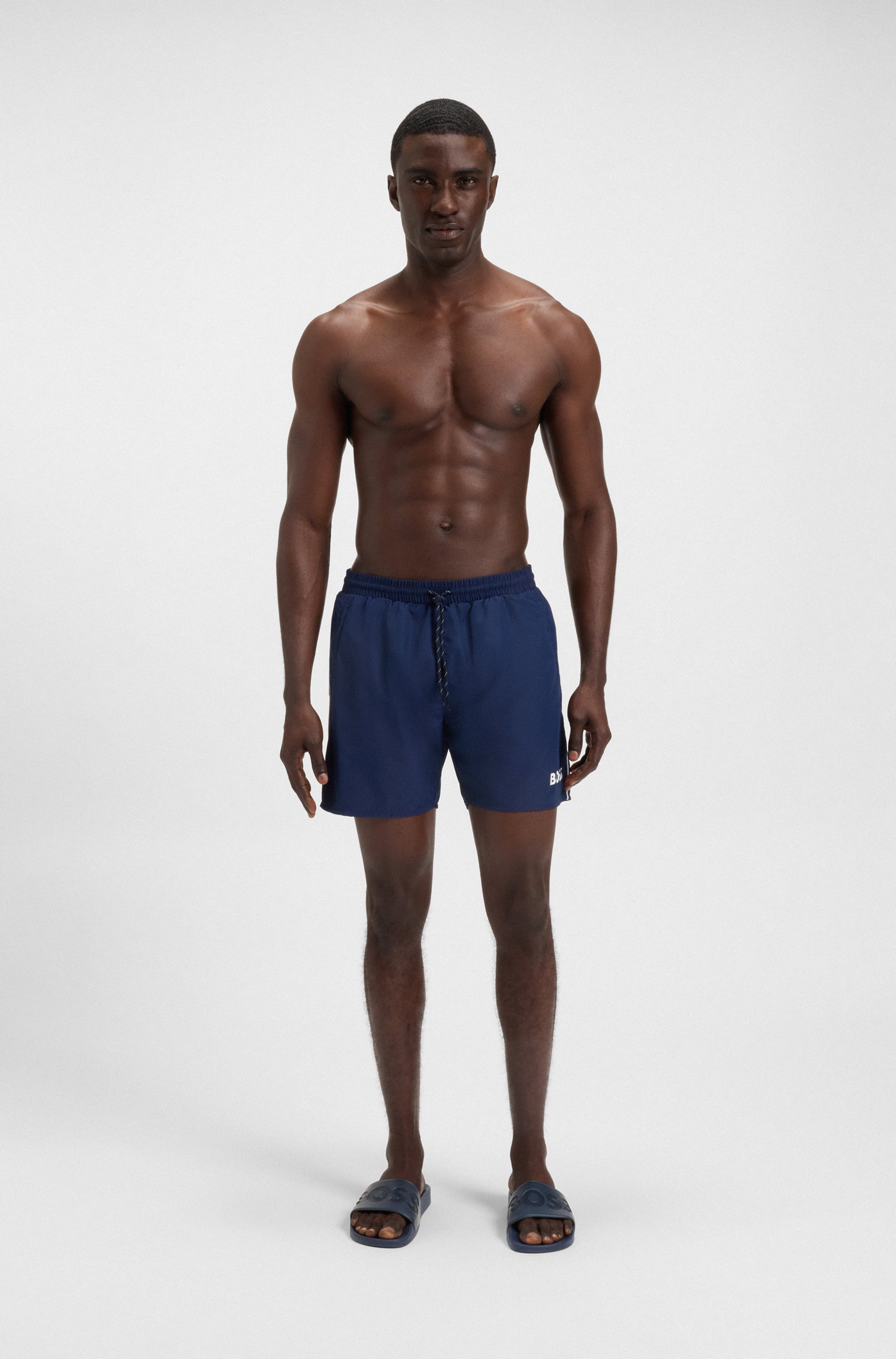 Italian-made slides with large logo detail