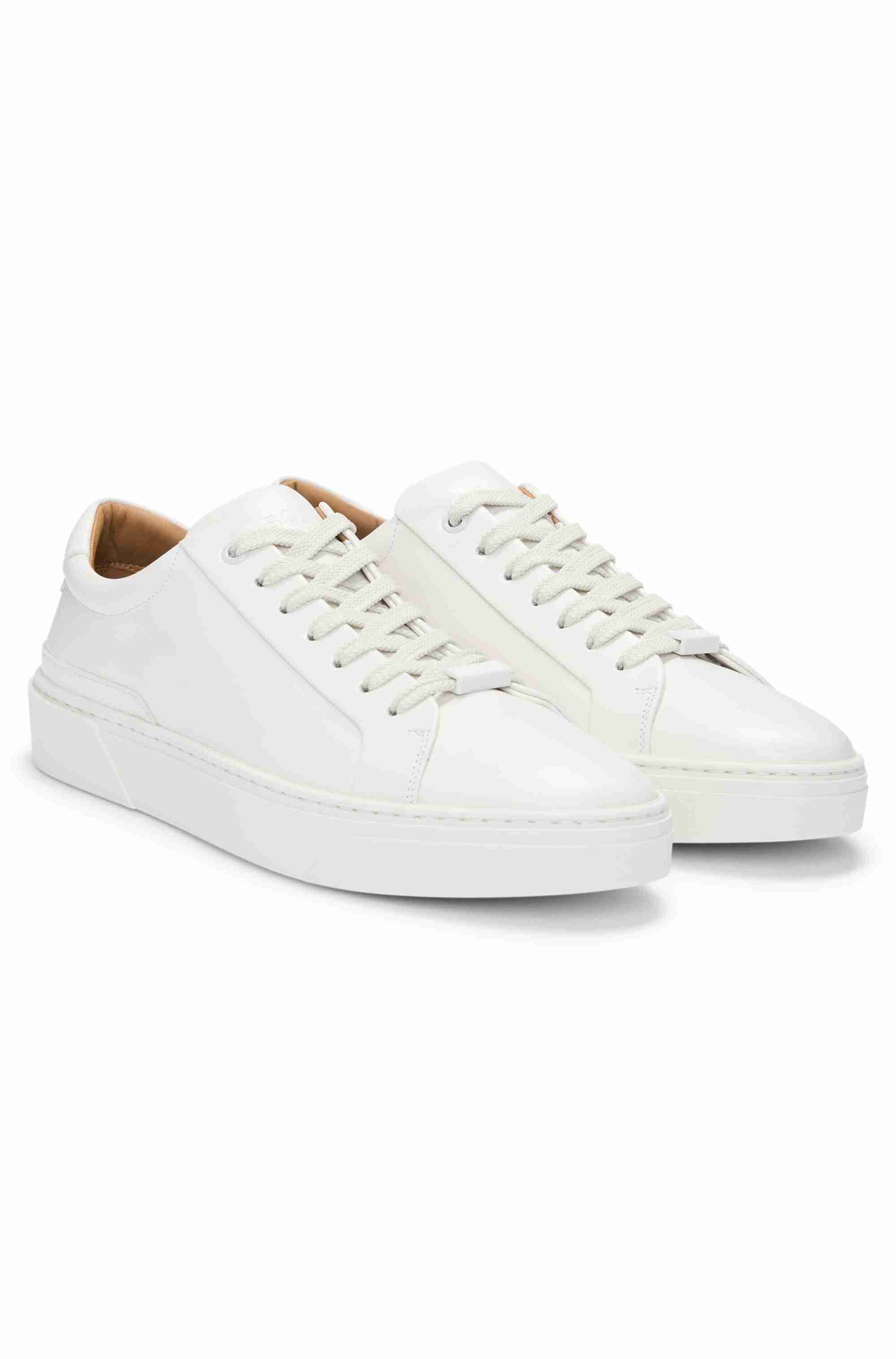 Gary leather low-top trainers with branded lace loop