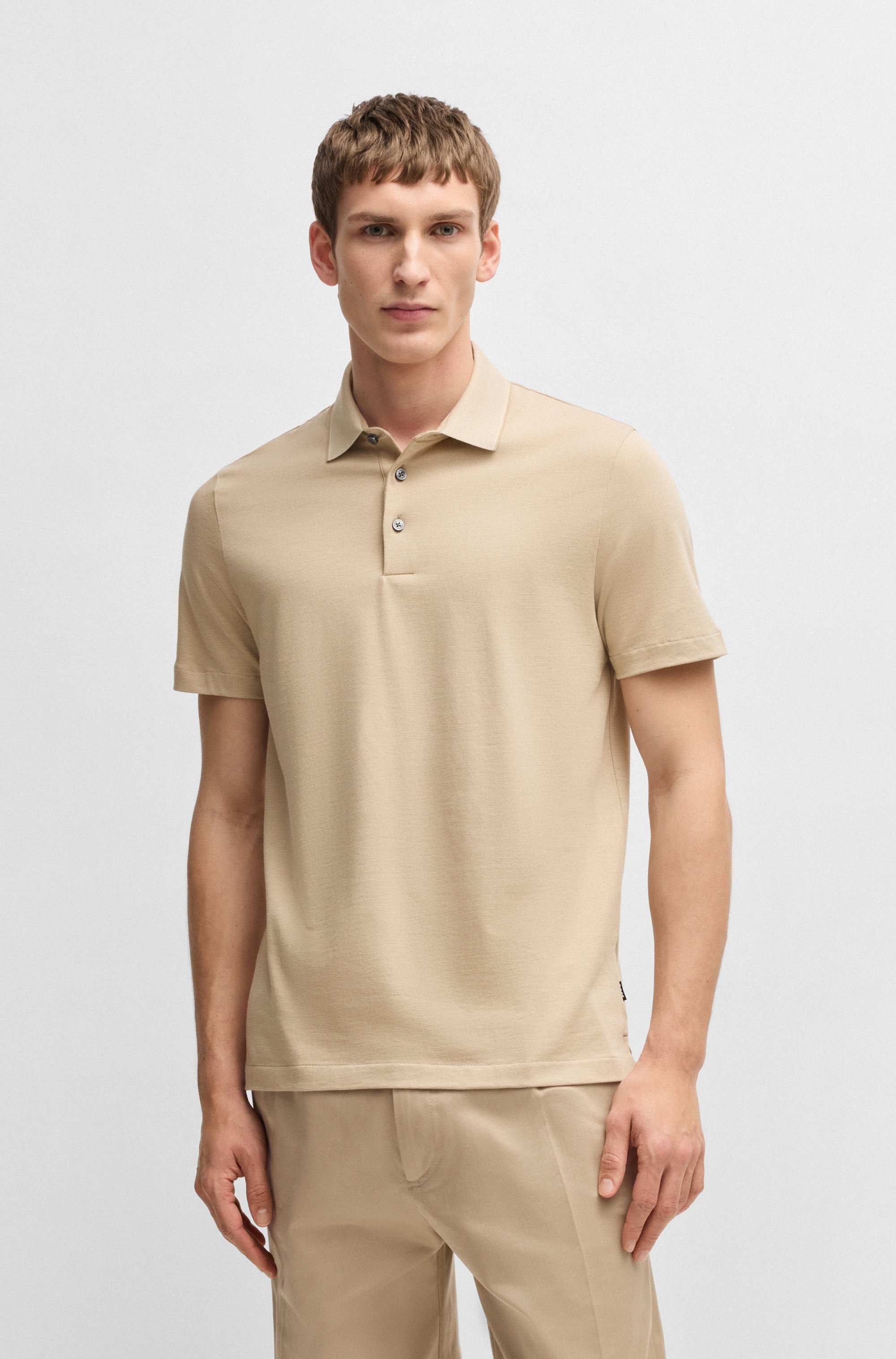 Structured-cotton slim-fit polo shirt with contrast collar