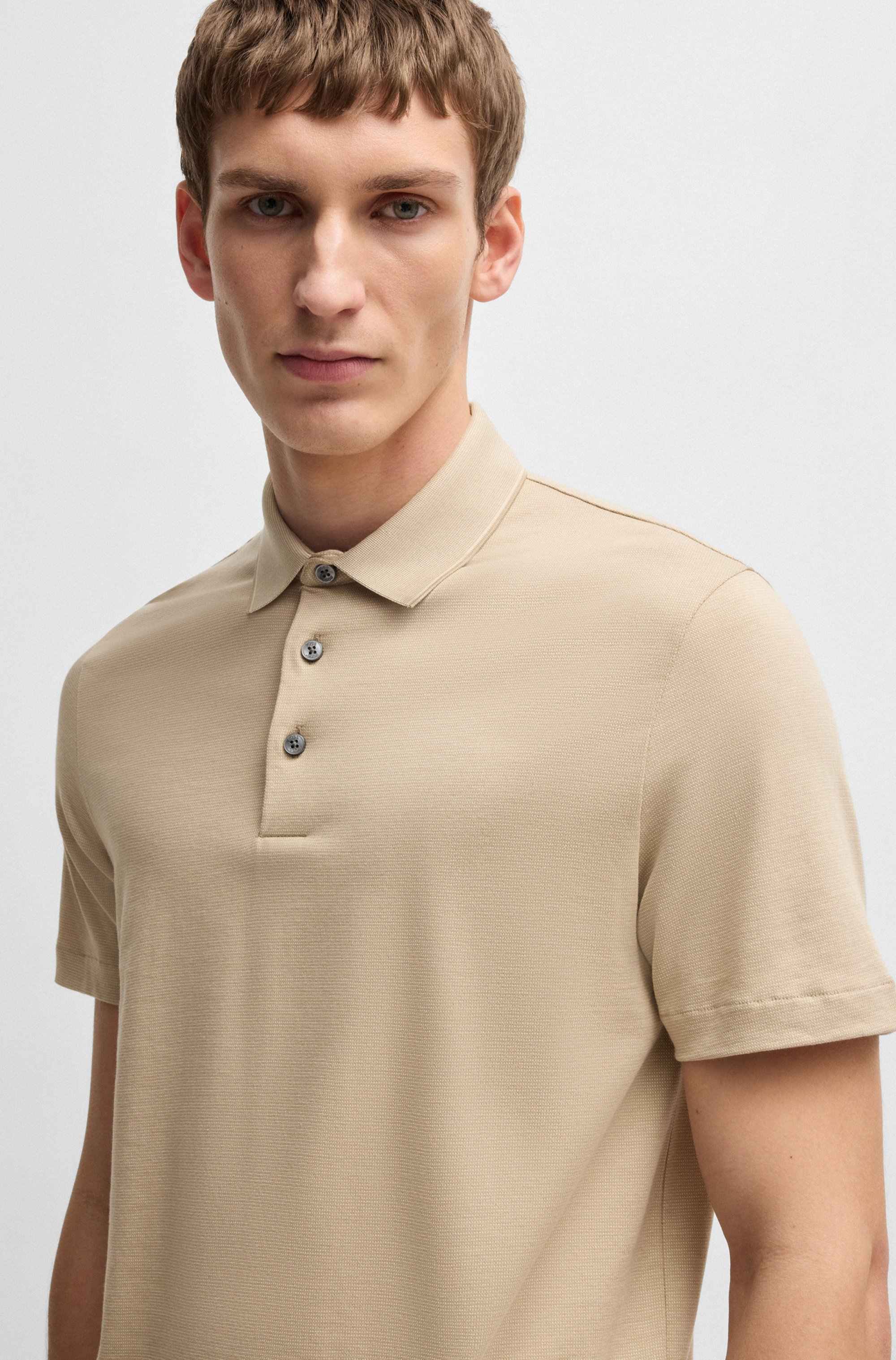 Structured-cotton slim-fit polo shirt with contrast collar