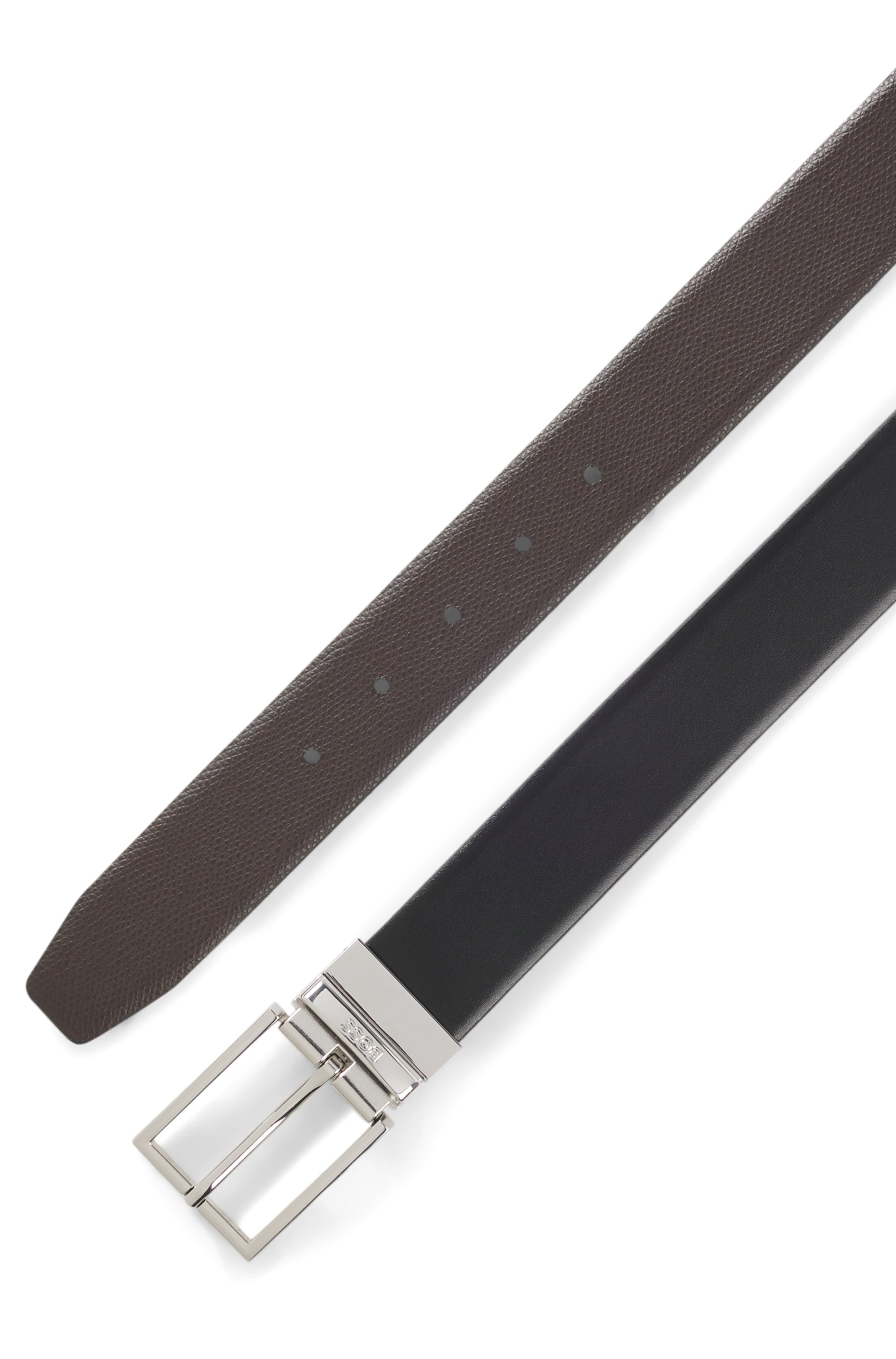 Reversible belt in Italian leather