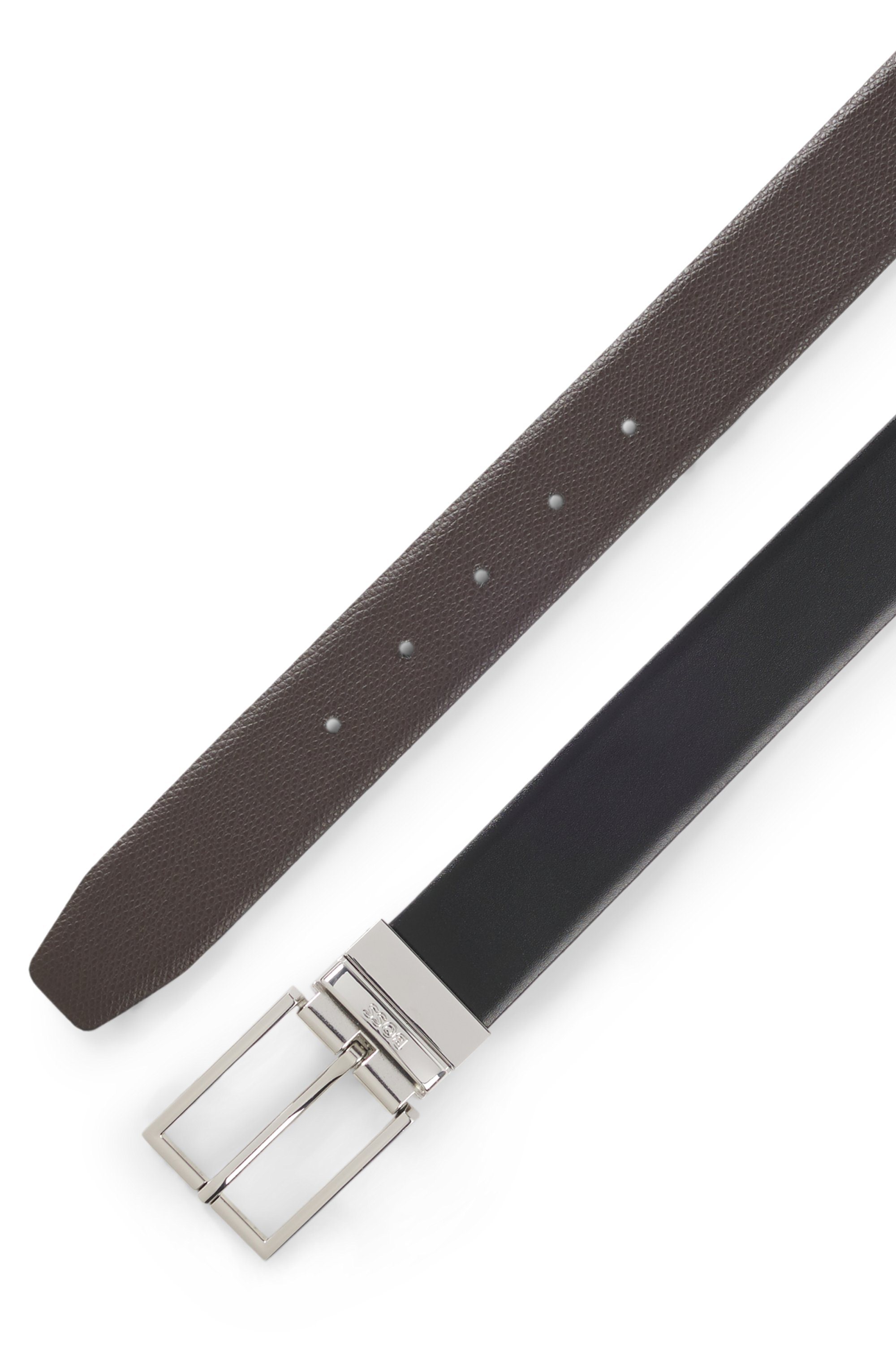 Reversible belt in Italian leather