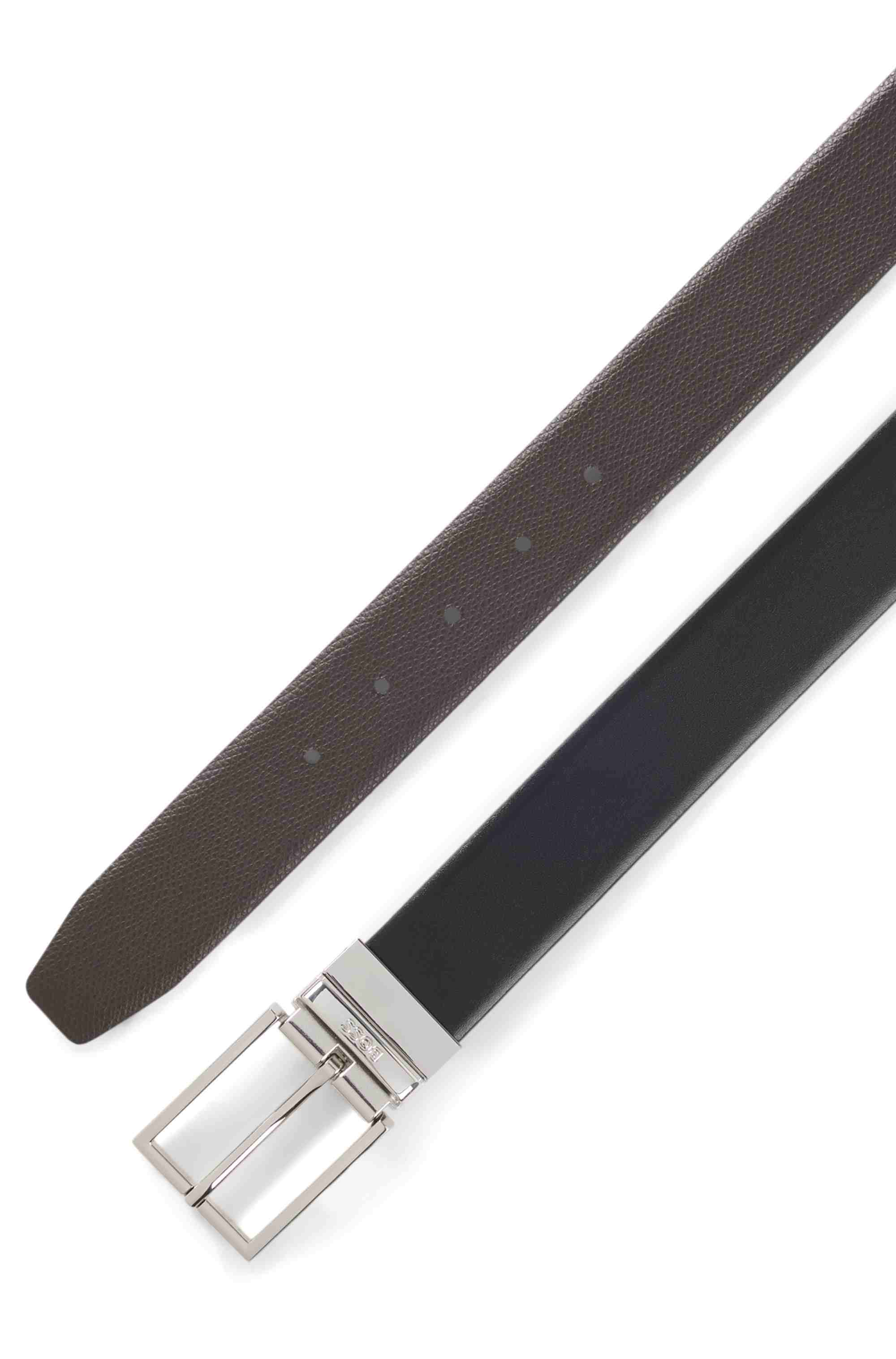 Reversible belt in Italian leather