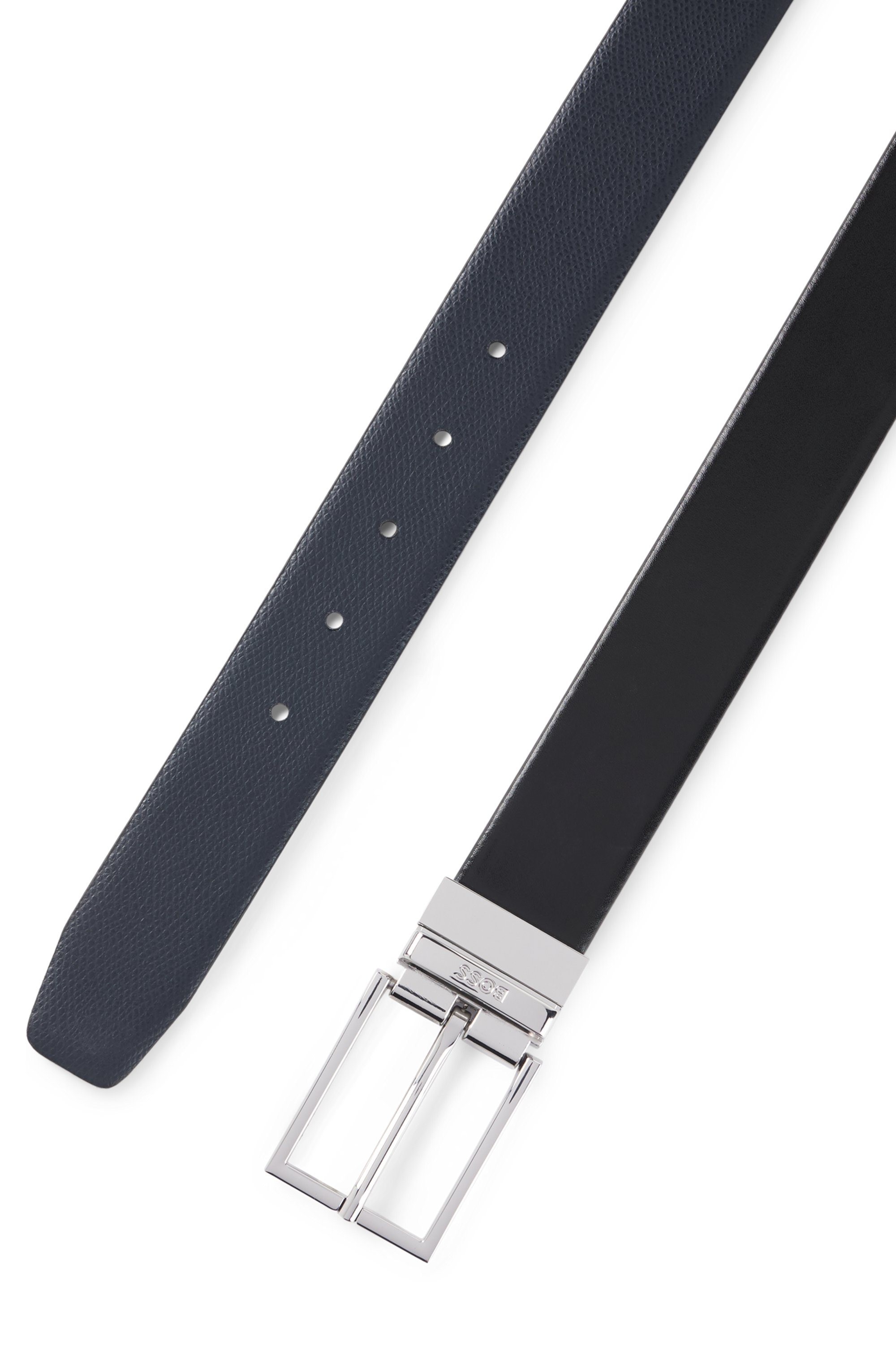 Reversible belt in Italian leather