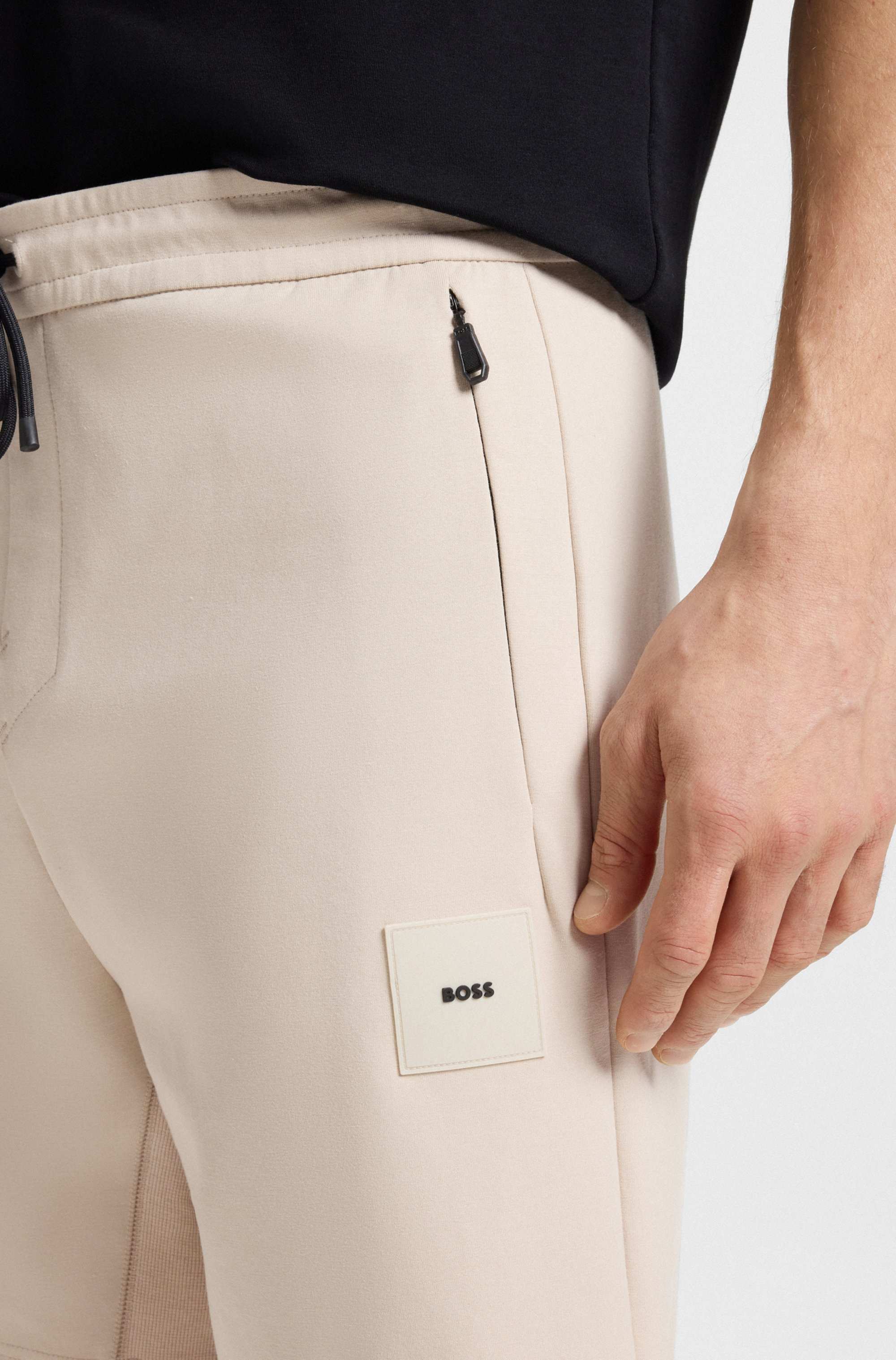 Cotton-blend shorts with stretch