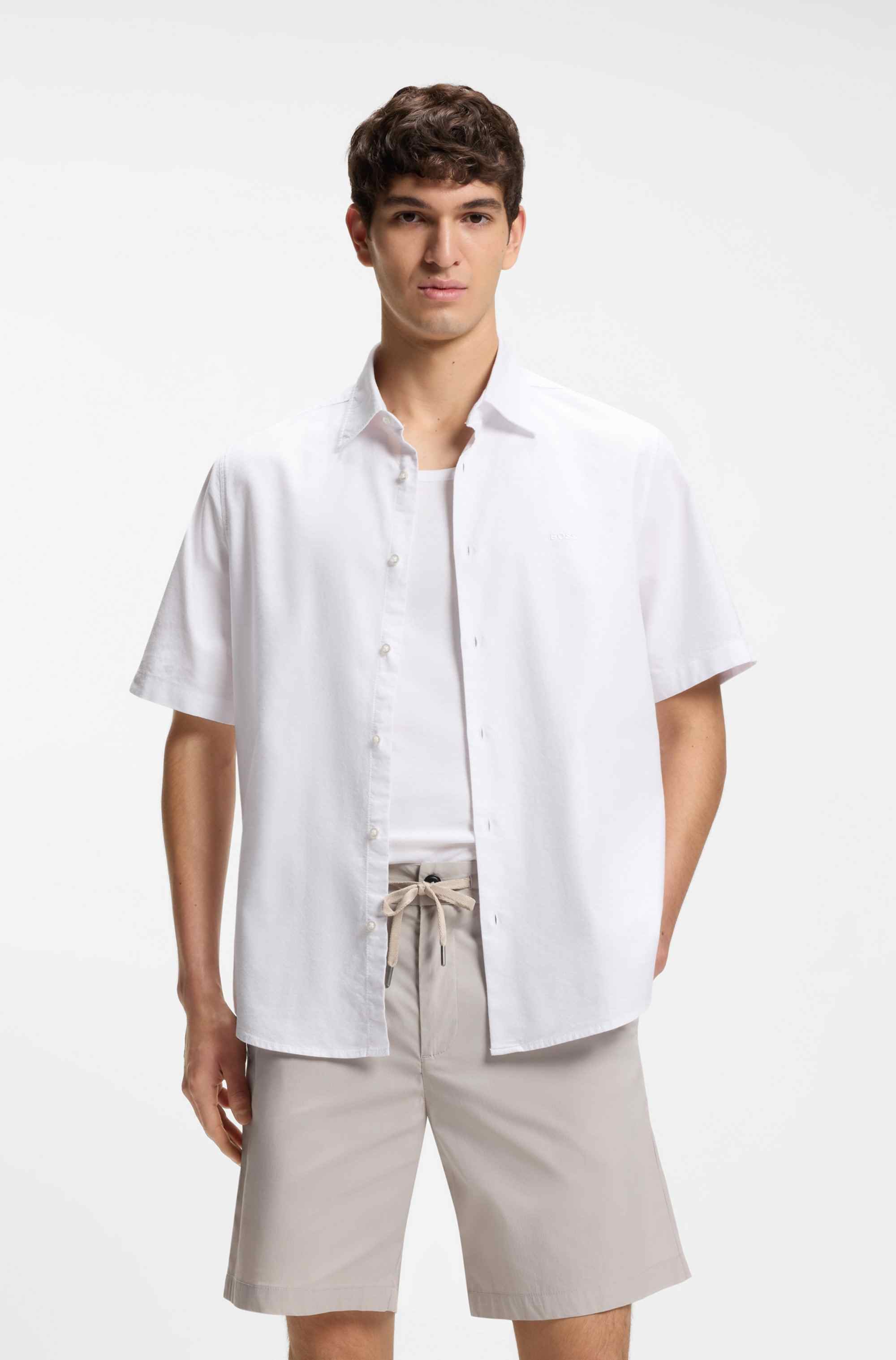 Regular-fit shirt in soft-washed Oxford cotton