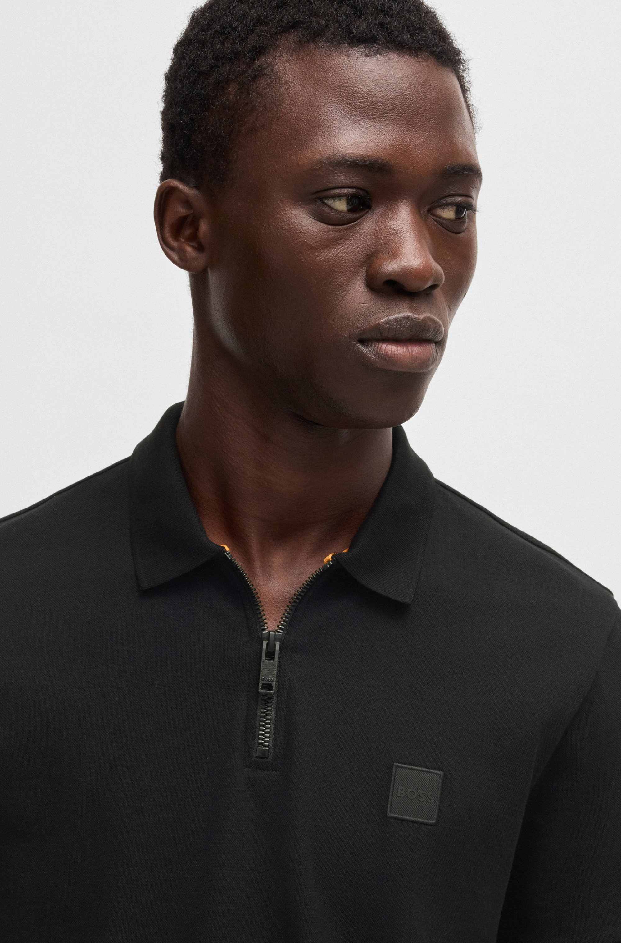 Slim-fit knit polo in stretch-cotton piqué