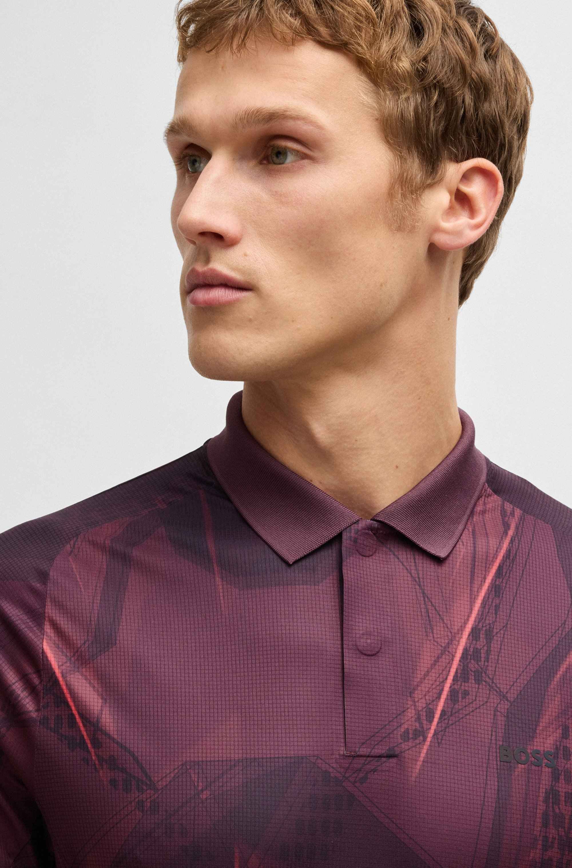 Active Paddy graphic-print polo shirt with UV protection
