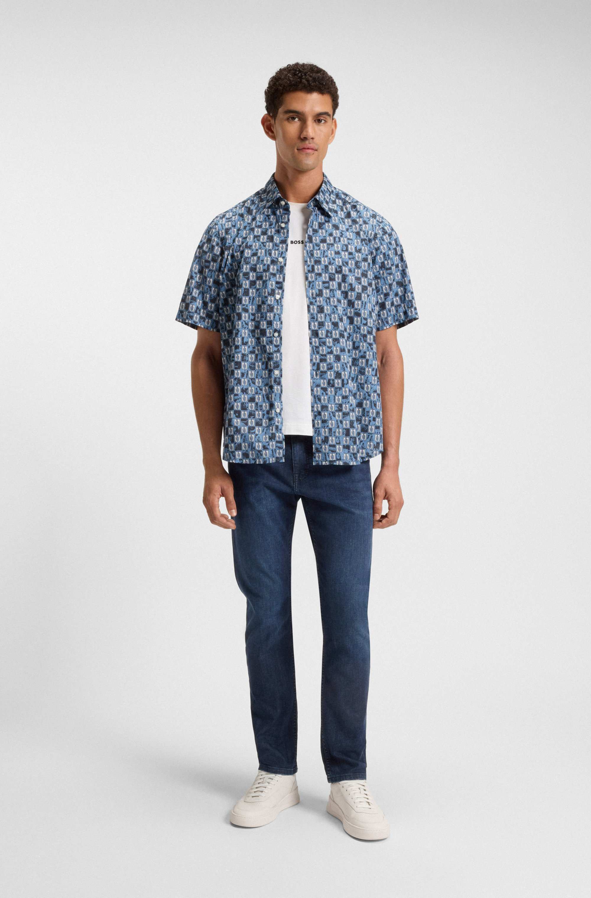 Delaware slim-fit jeans in dark-blue denim