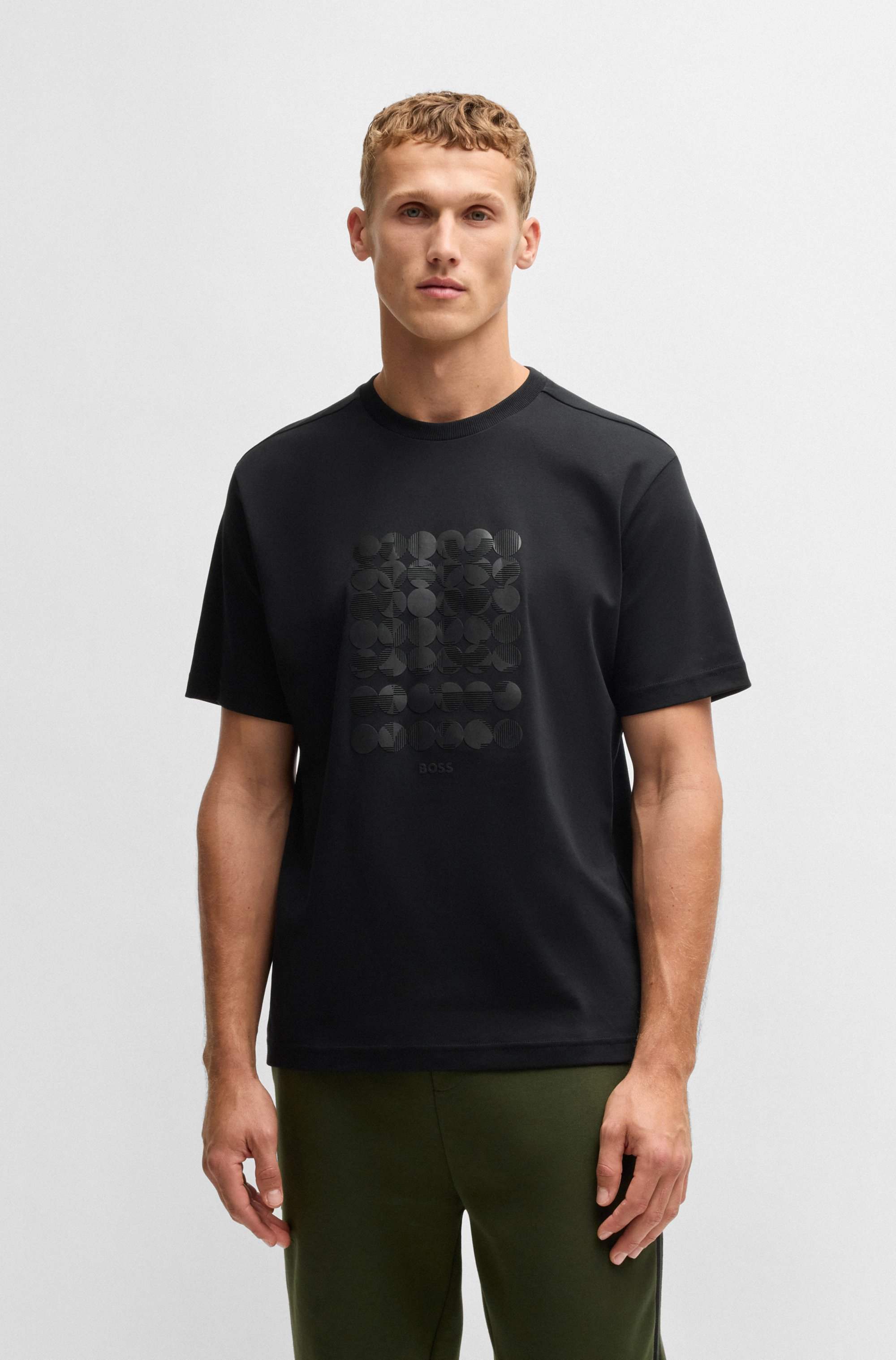 Interlock-cotton T-shirt with circle artwork