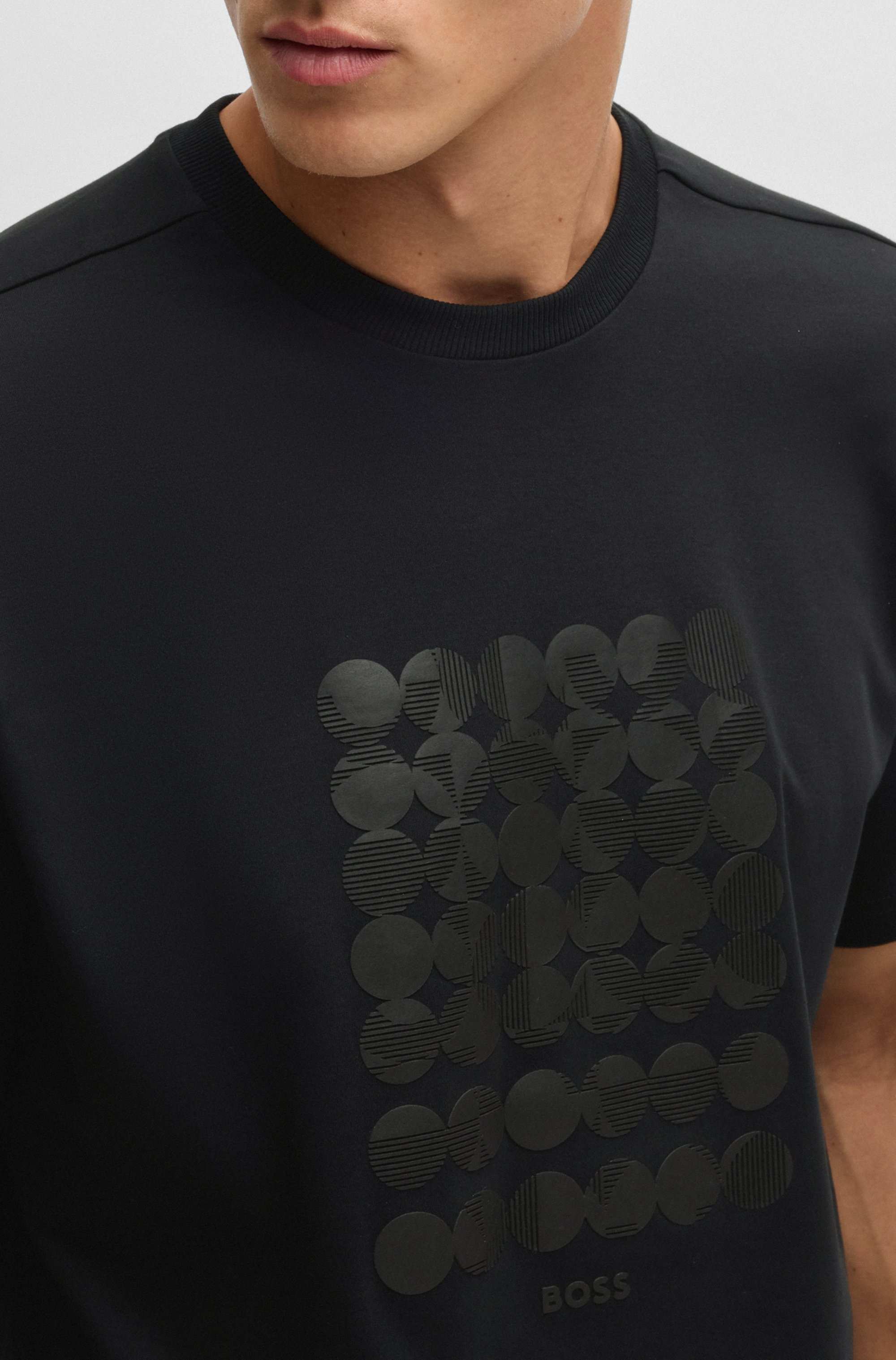 Interlock-cotton T-shirt with circle artwork