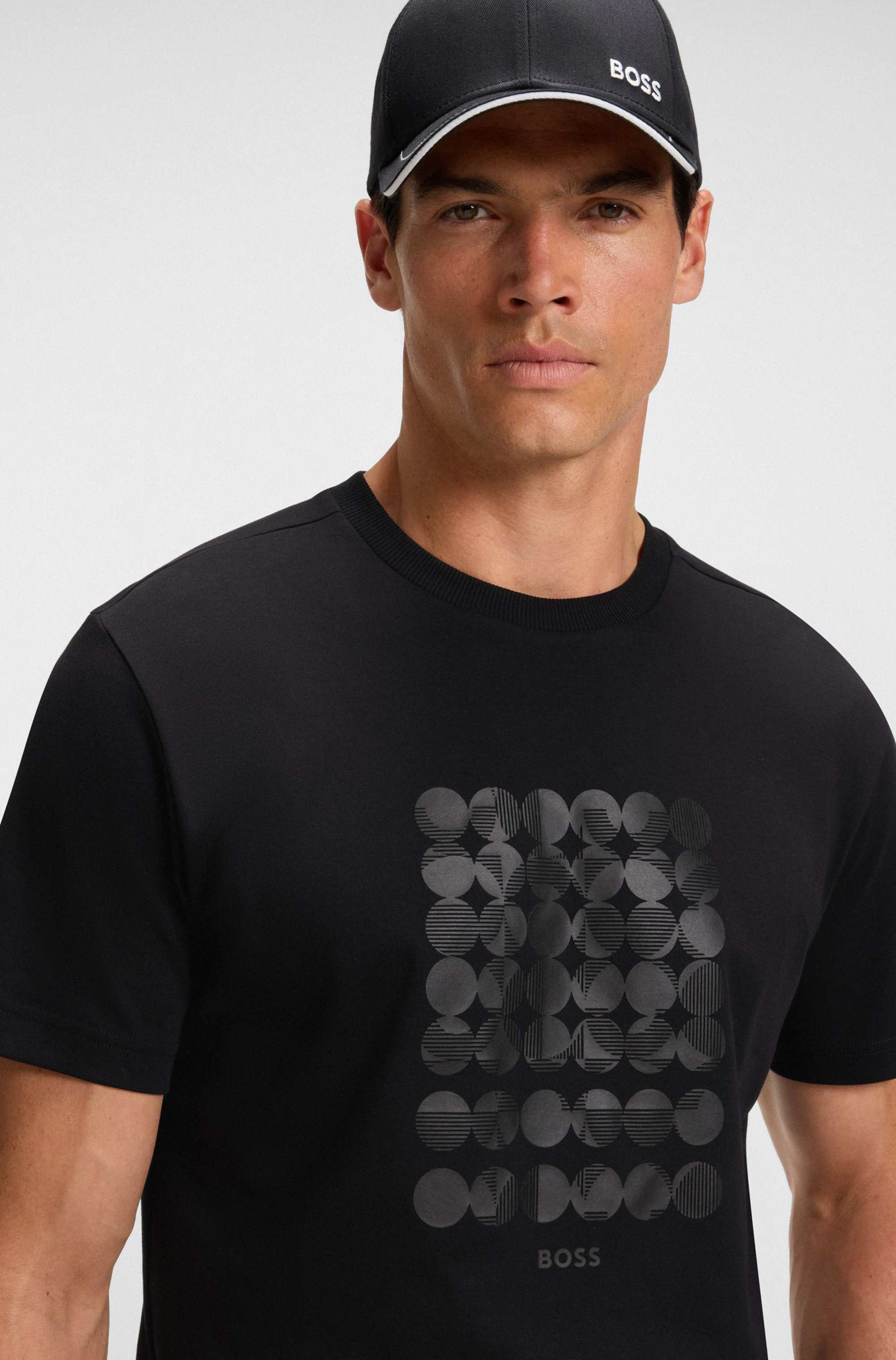 Interlock-cotton T-shirt with circle artwork