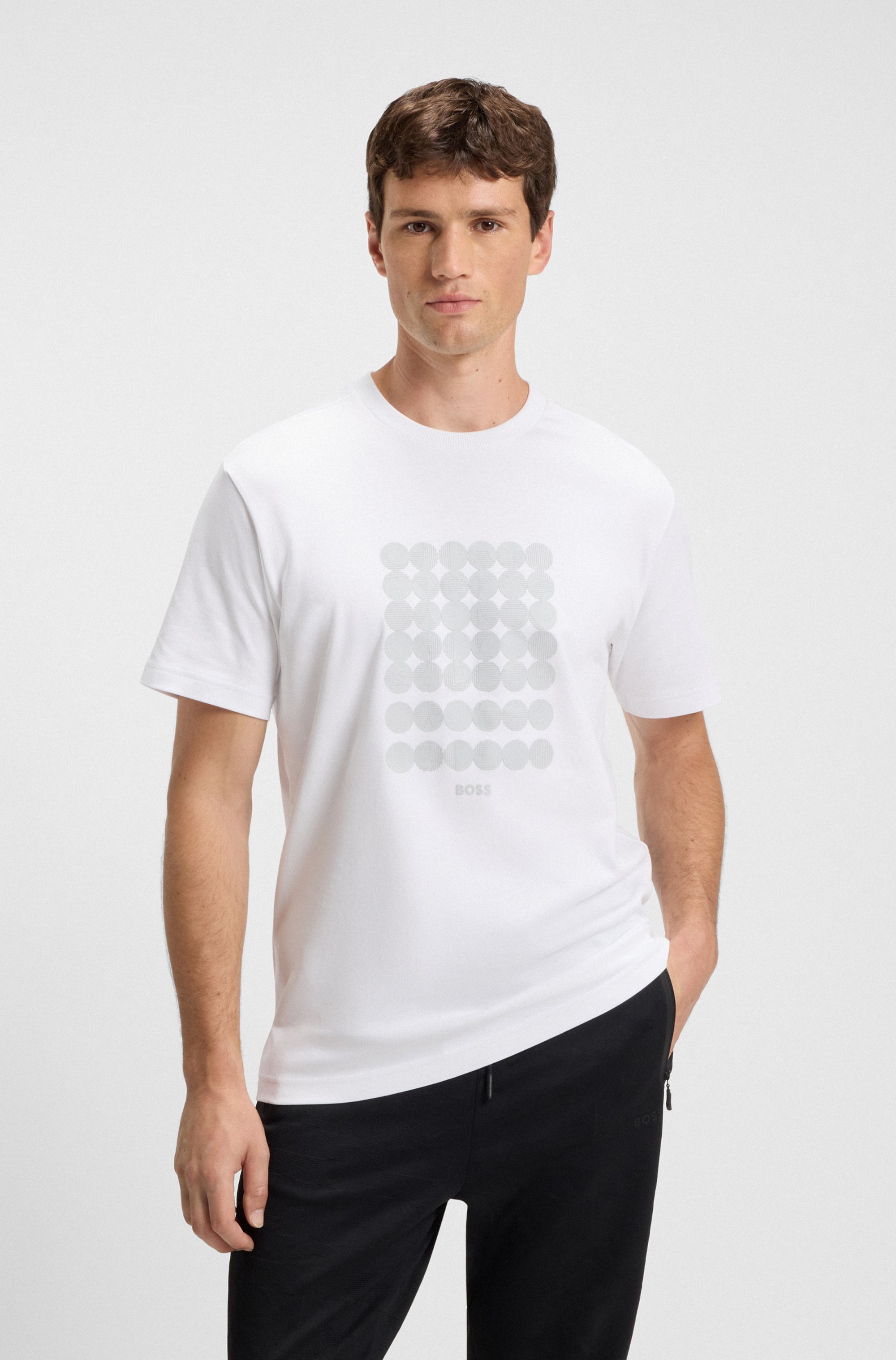 Interlock-cotton T-shirt with circle artwork