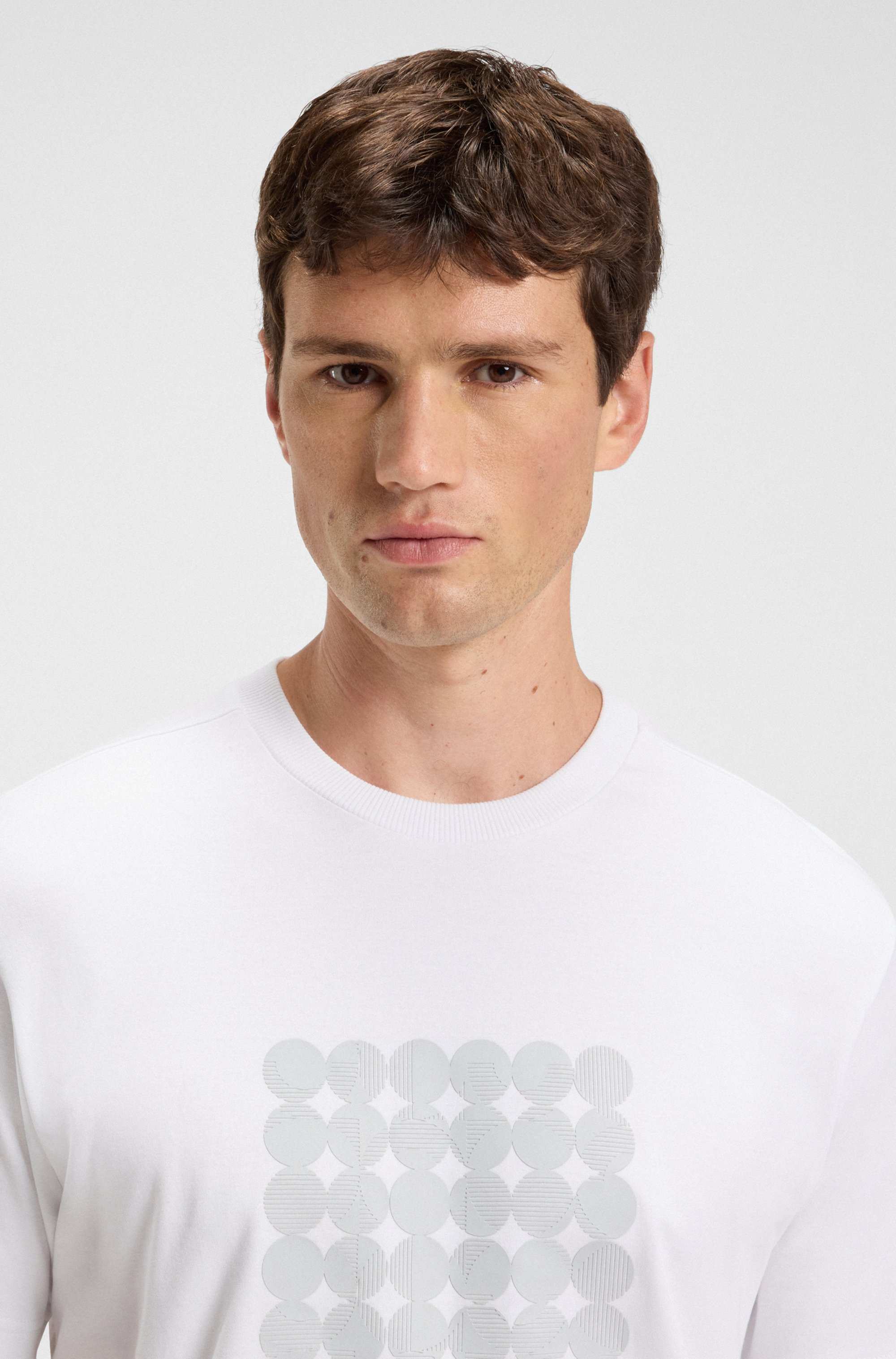 Interlock-cotton T-shirt with circle artwork