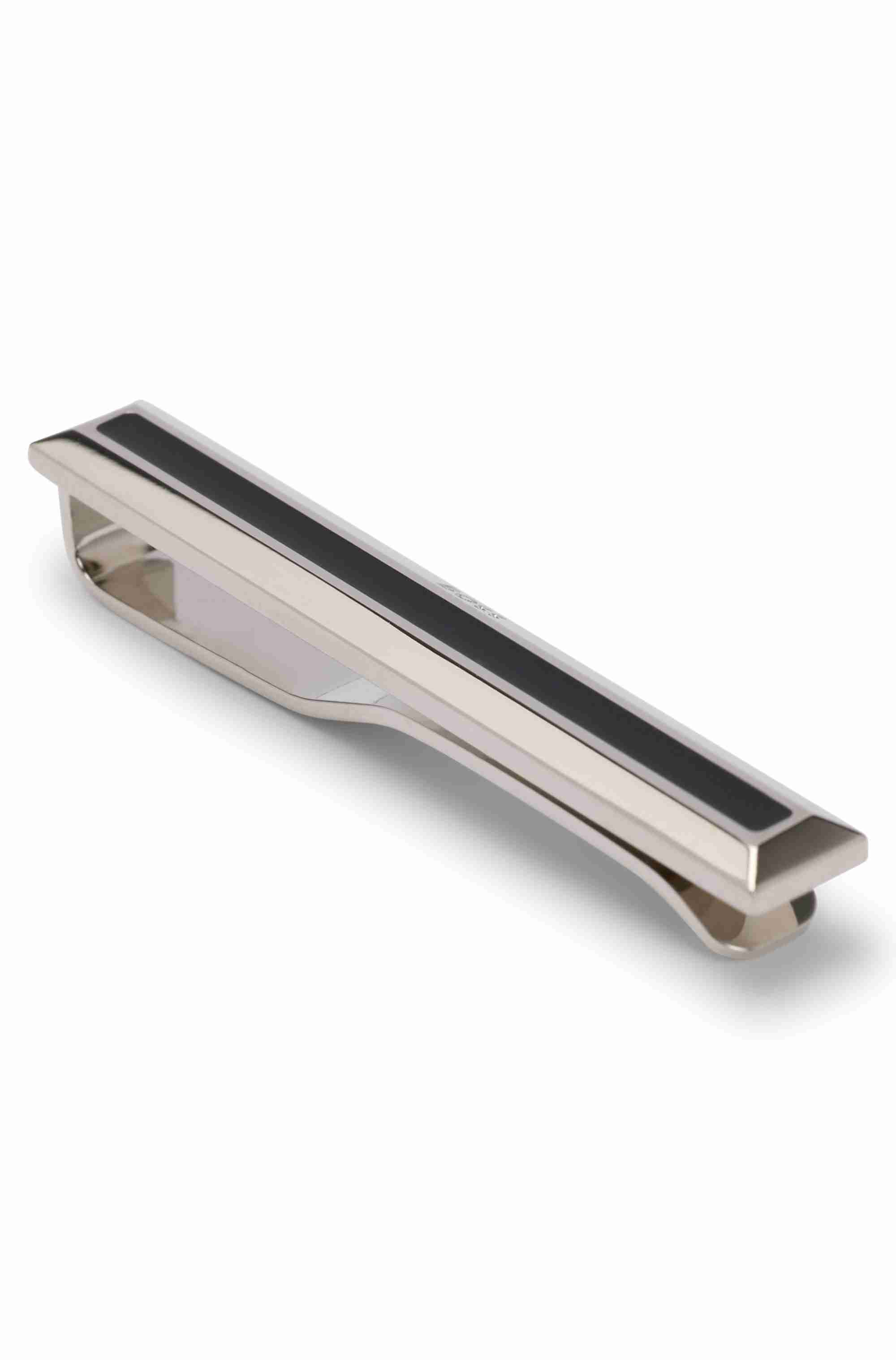 Brass tie bar with black enamel insert