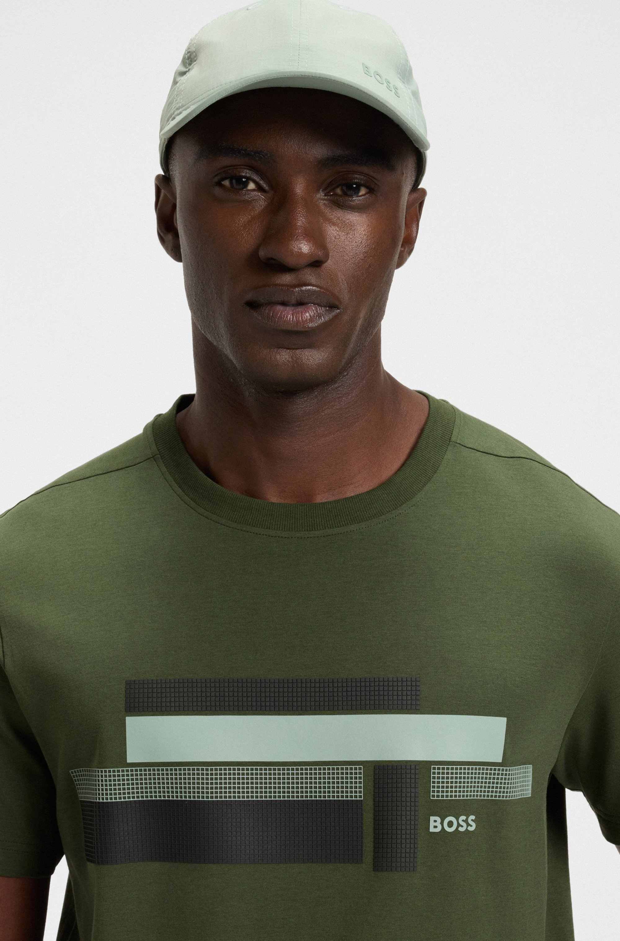 Relaxed-fit T-shirt in stretch fabric with logo artwork