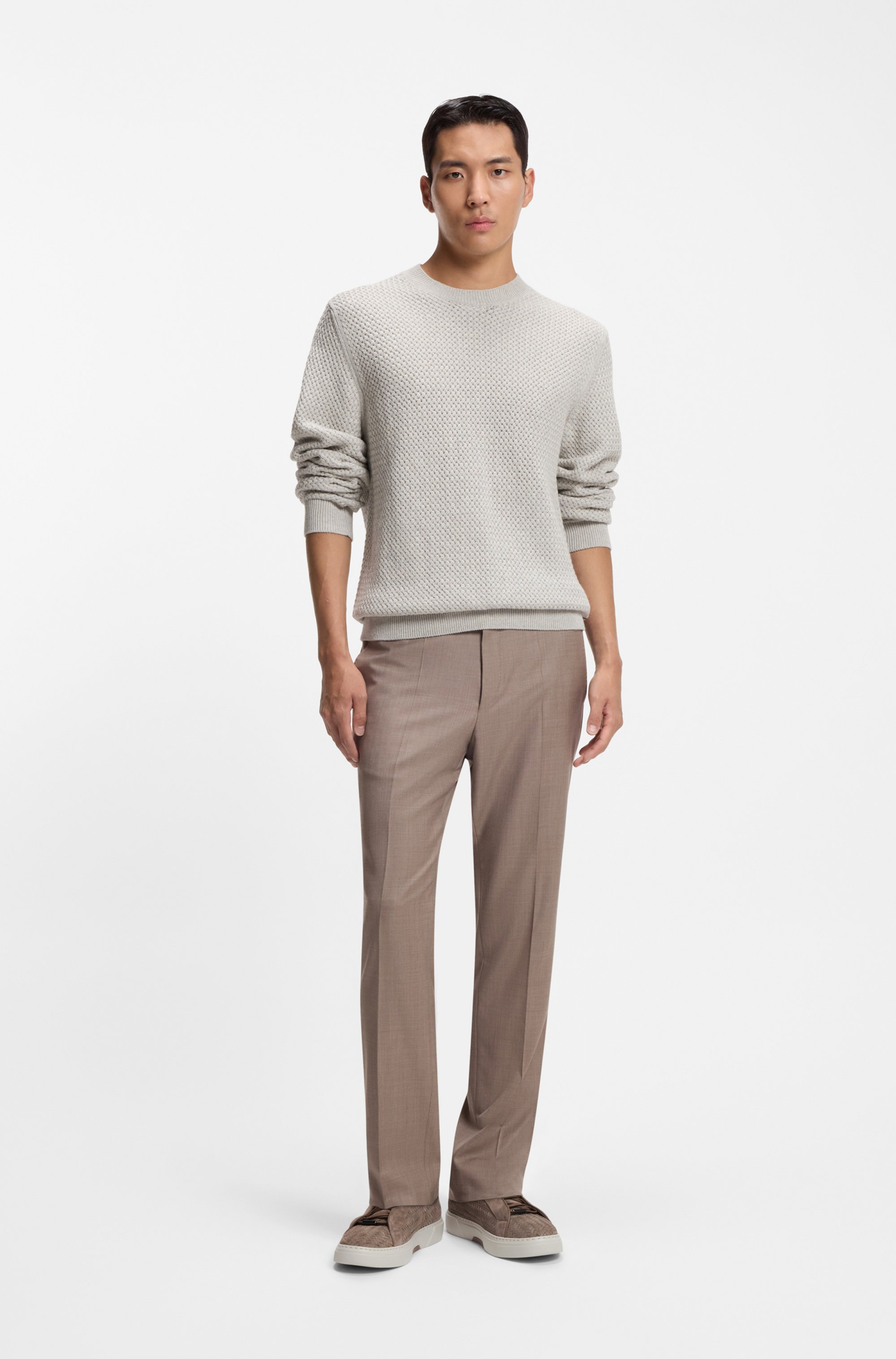 Gary woven-suede trainers with hidden laces